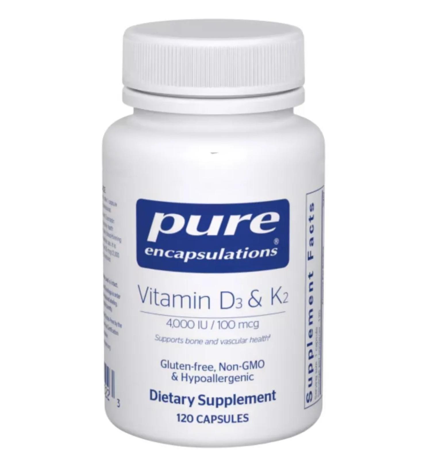 Pure Encapsulations Vitamin D3 K2 4000 IU 120 capsules - Buy Online on GoSupps.com