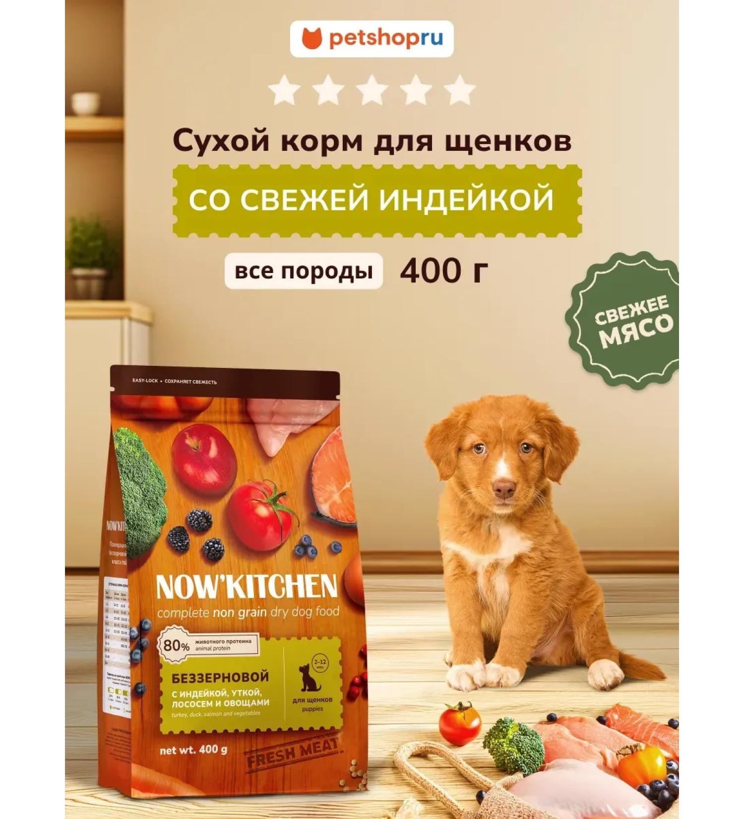 NOW'KITCHEN Frysh Turkey Granfree 0.4 kg puppy food for puppies - Buy Online on GoSupps.com