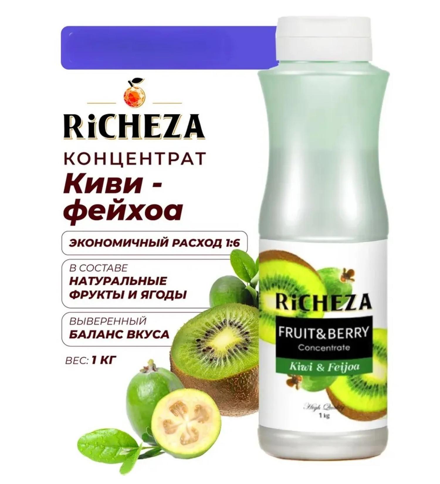 RiCHEZA Kiwi-Feikhoa concentrate for cocktails and smoothies 1 liter - Buy Online on GoSupps.com