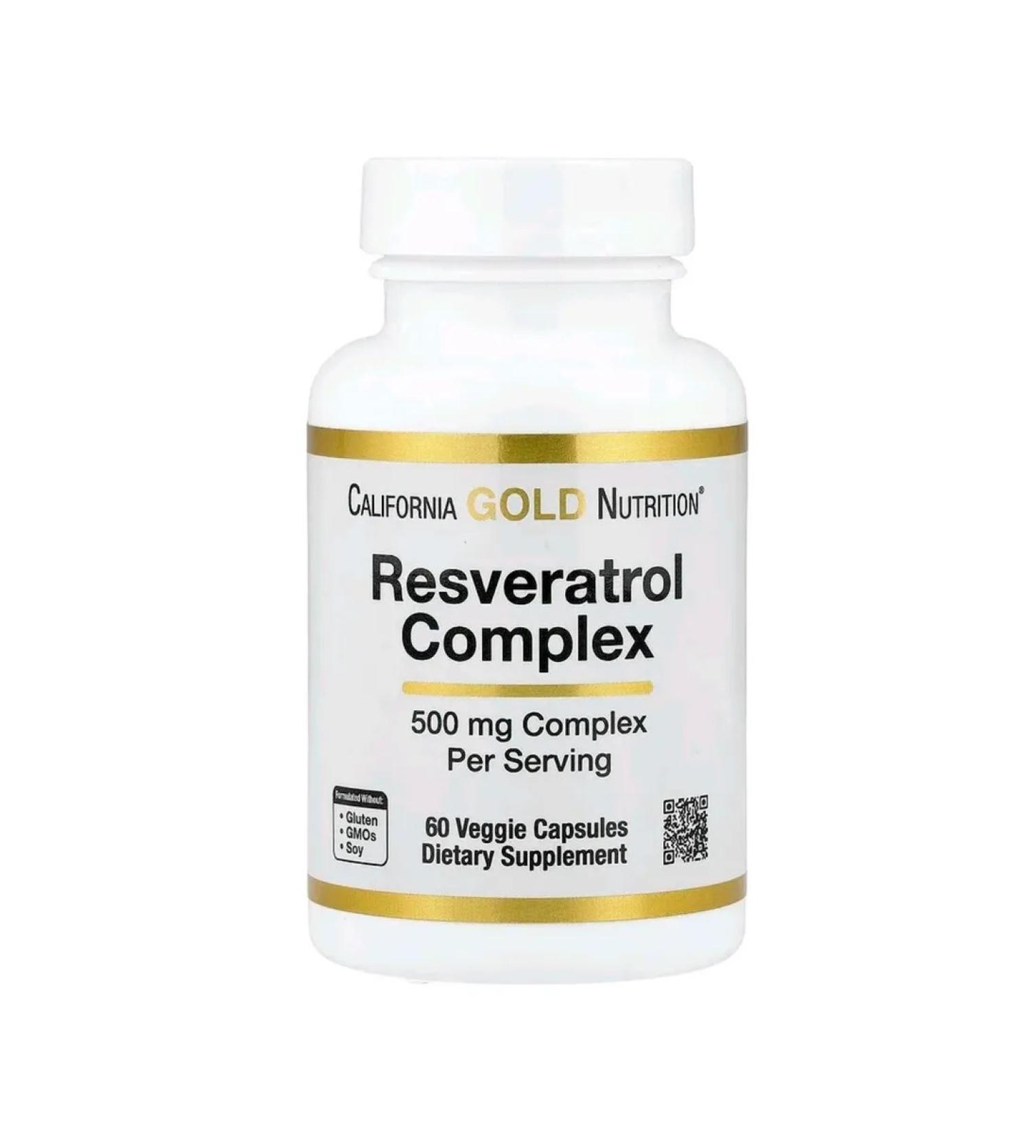 California Gold Nutrition Complex with a resveratrol 60 vegetarian capsules - Buy Online on GoSupps.com