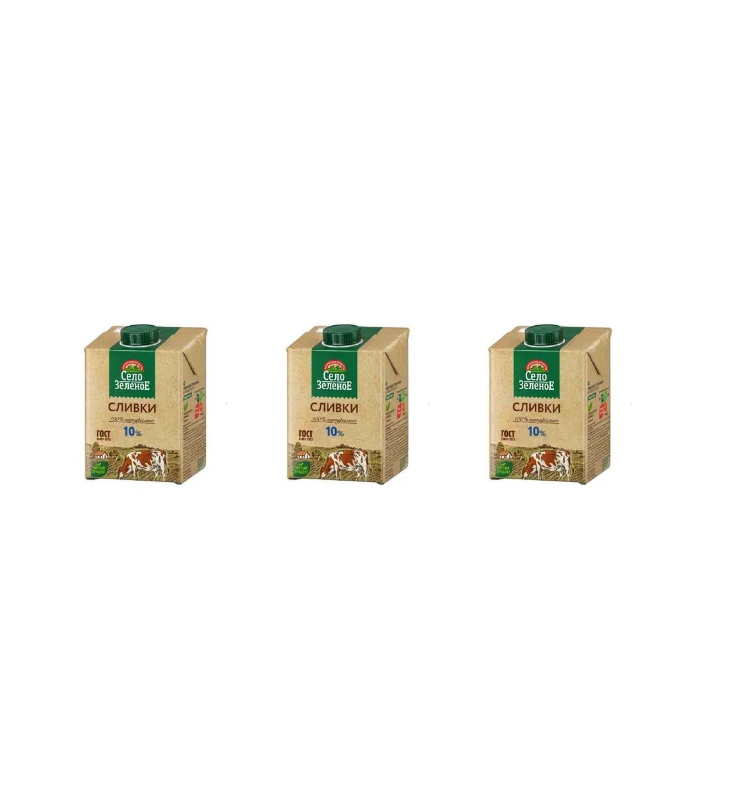 GREEN VILLAGE Cream sterilized 10% 500 ml 3 packages - Buy Online on GoSupps.com