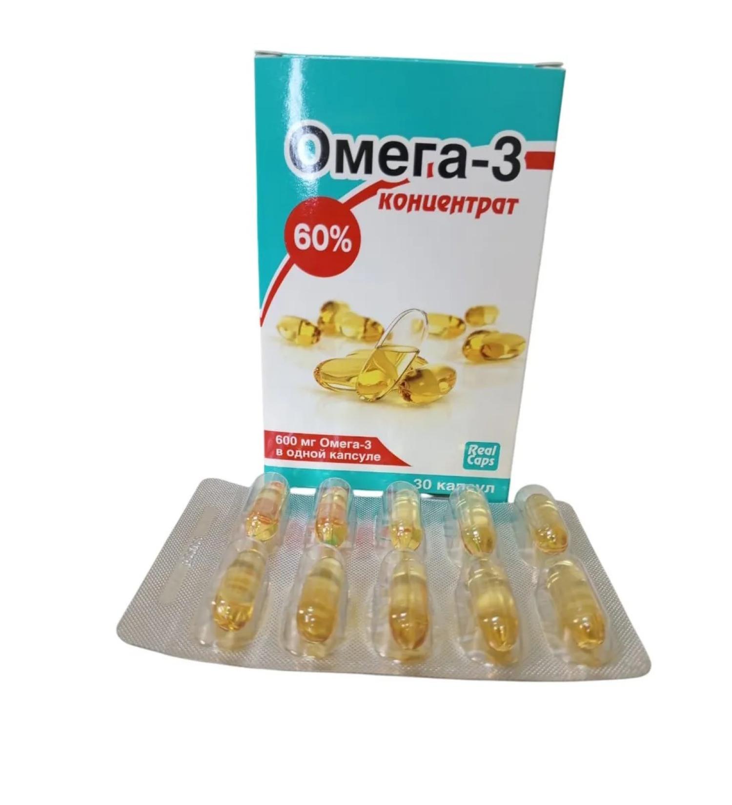 Omega-3 concentrate 60% 1000 mg No. 30 caps (Real Kaps)