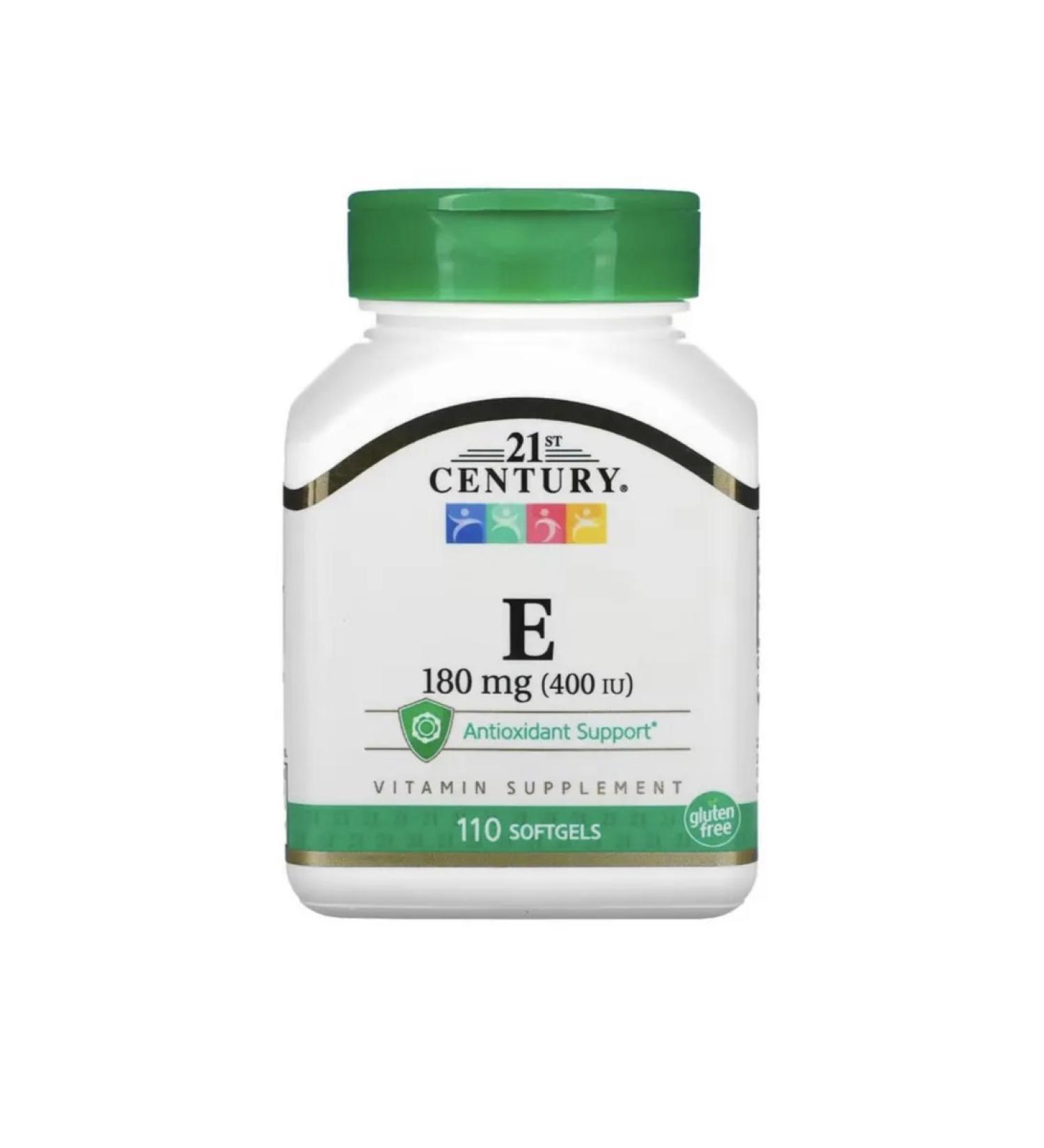 21st Century Vitamins Vitamin E 400 IU 110 capsules - Buy Online on GoSupps.com