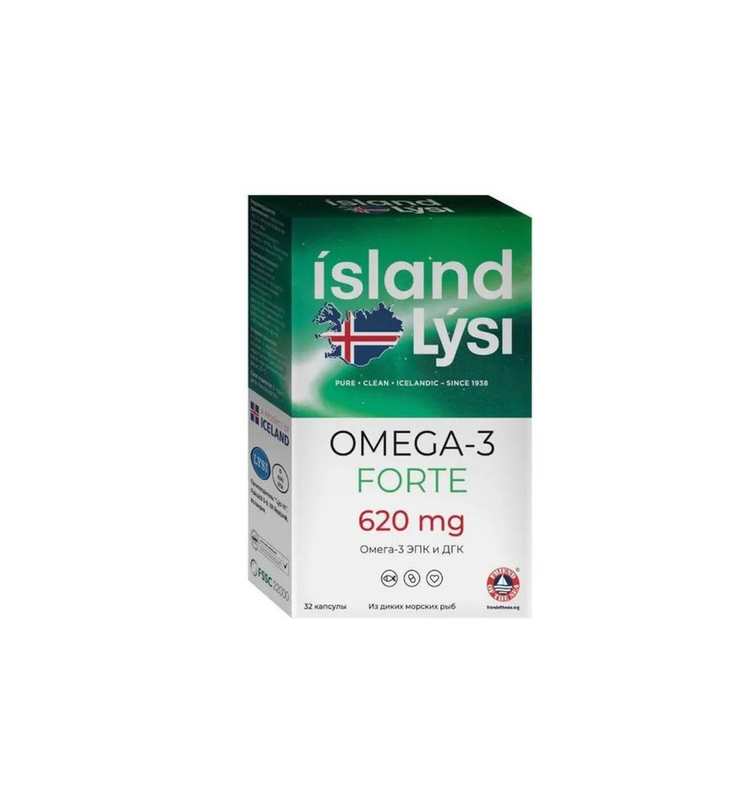 Lysi omega-3 fort capsules 32pcs