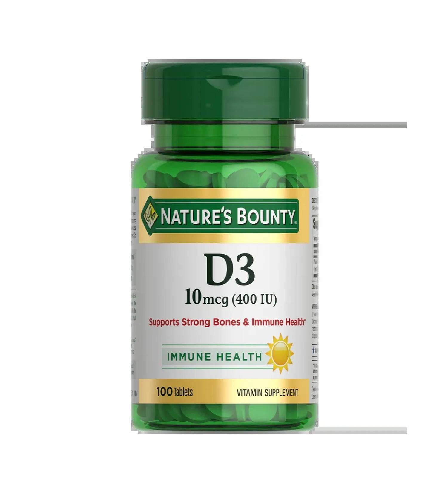 Natures Bounty Vitamin D3 400 ME tablets 100pcs