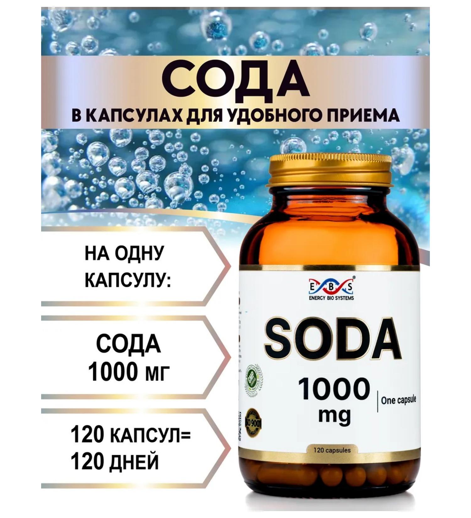 Energy Bio Systems Soda 1000 mg 120 capsules - Buy Online on GoSupps.com