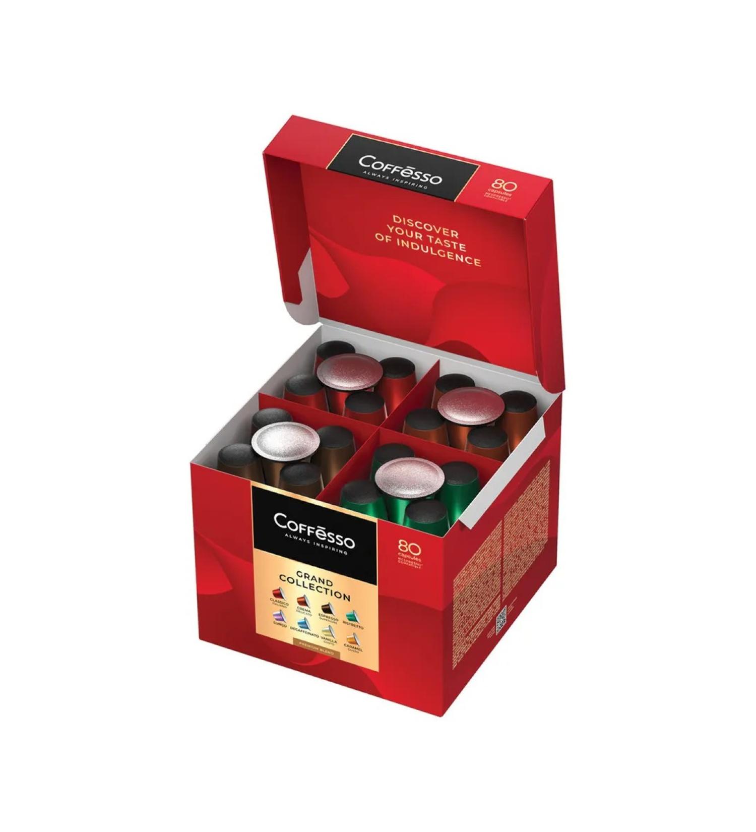 COFFESSO Coffee in capsules of 80 portions of assorted 8 tastes for Nespresso 101 - Buy Online on GoSupps.com