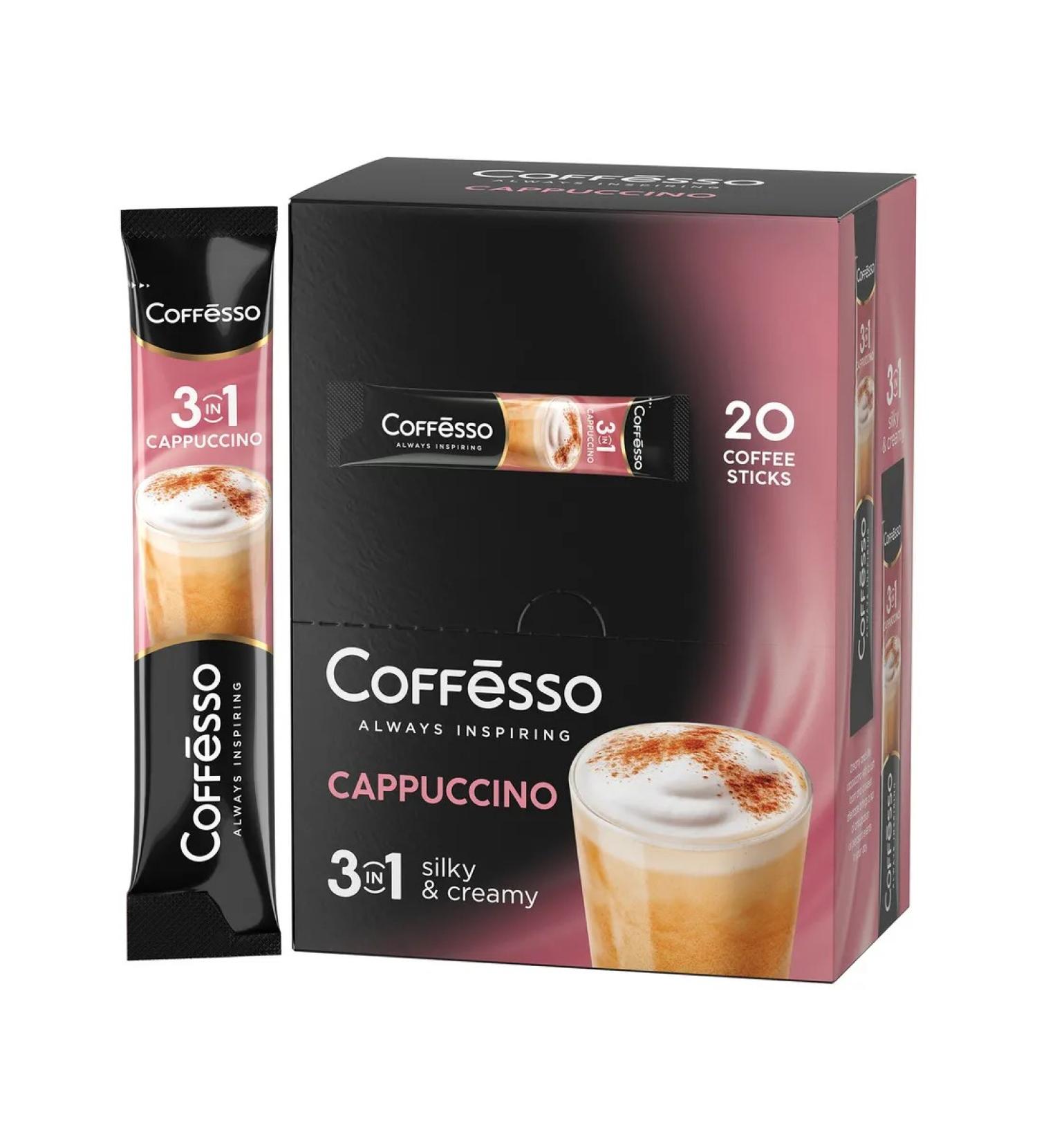 COFFESSO Soluble portioned coffee 3 in 1 kappuccino bag 15 g 10 - Buy Online on GoSupps.com