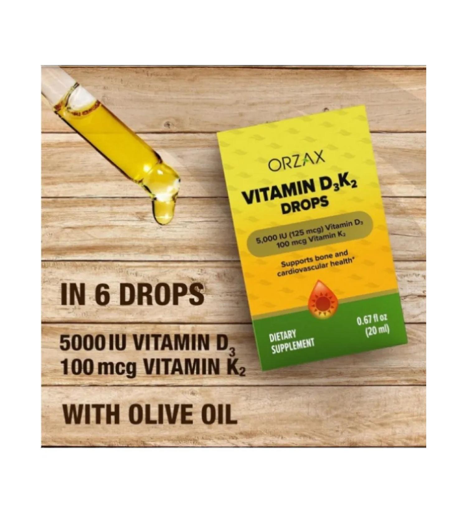 ORZAX Amazon Vitamin D3 K2 drops 5000 Vitamin D3 K2 - Buy Online on GoSupps.com
