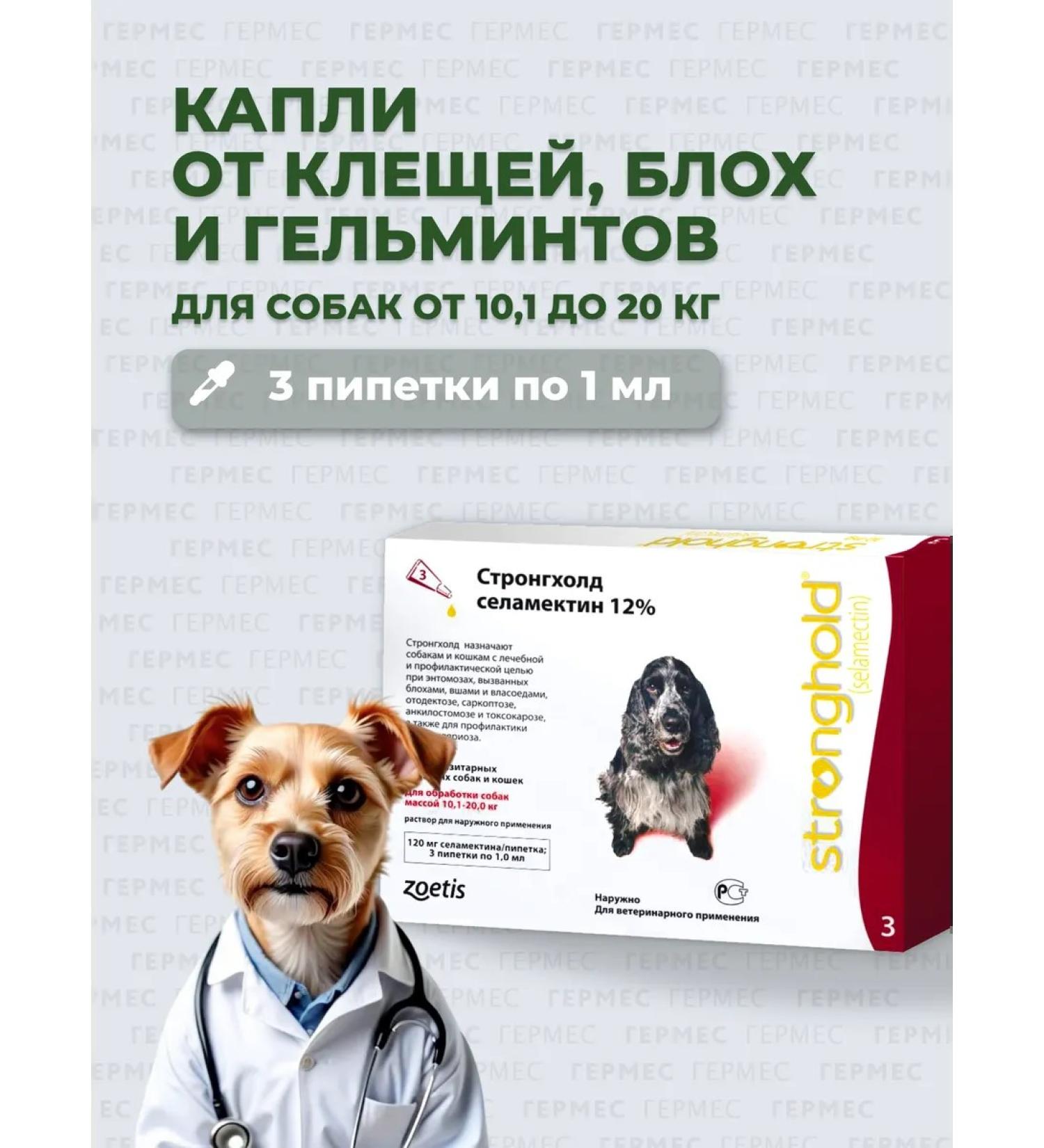 Zoetis Stronghold 12% for dogs 10.1-20 kg 3 pipettes - Buy Online on GoSupps.com
