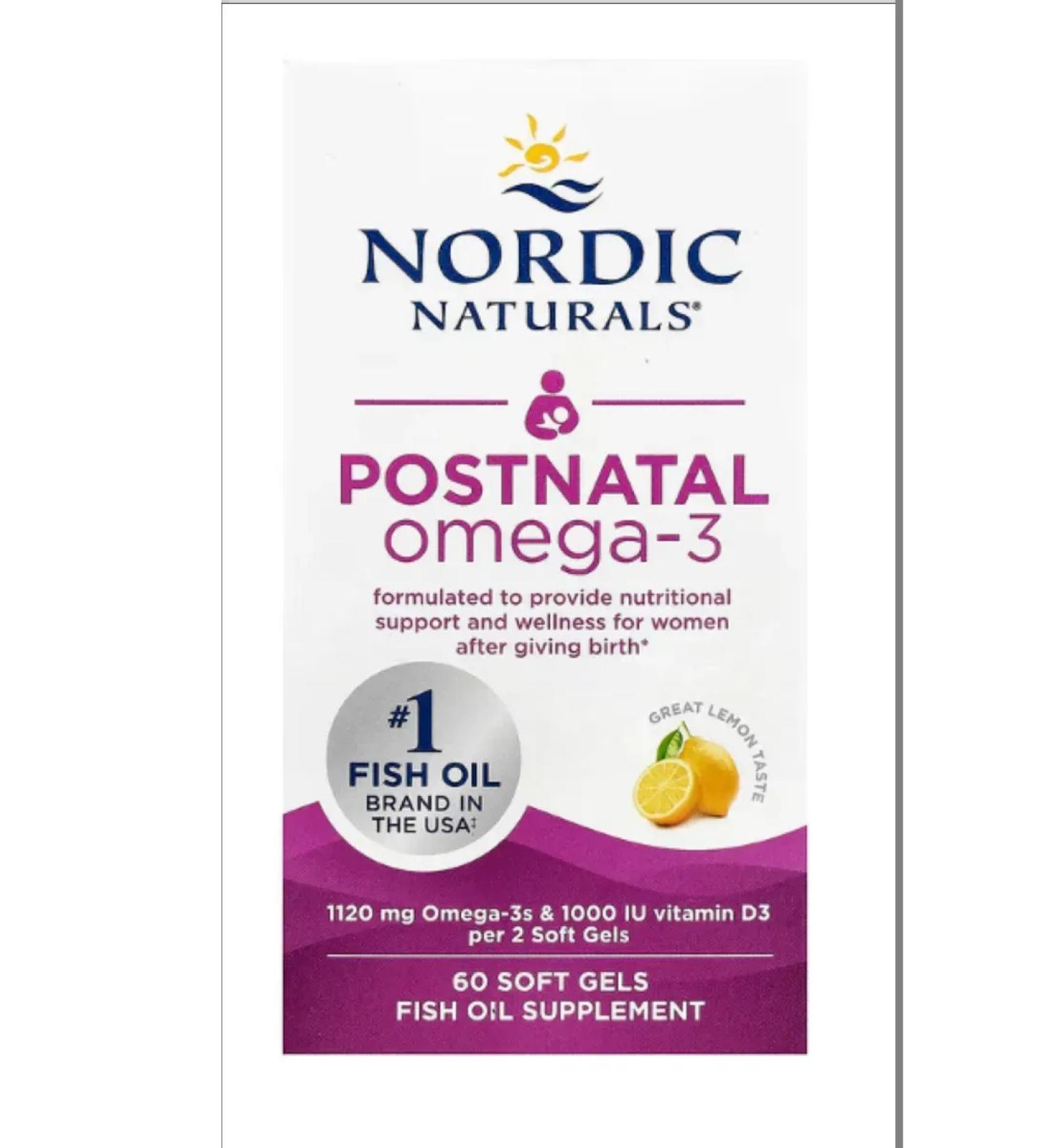 Nordic Naturals Omega-3 postpartum lemon 60 capsules - Buy Online on GoSupps.com