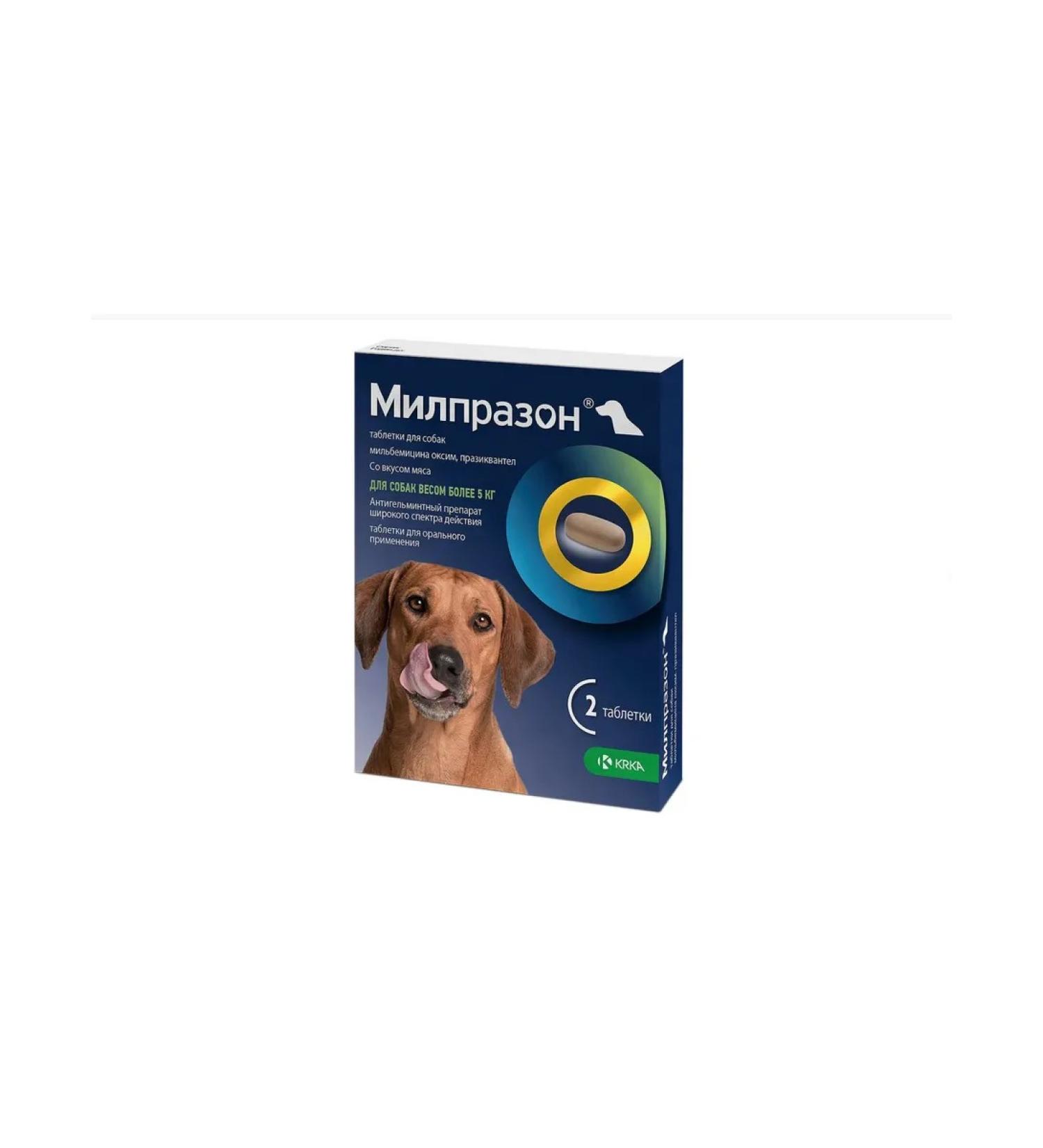 KRKA Milprazone 12.5 mg tablets for dogs more than 5 kg 2pcs