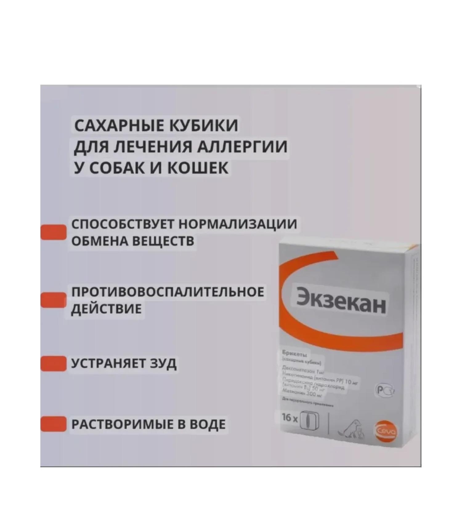 Eczecan (CEVA) for the treatment of allergies 16 sugar cubes