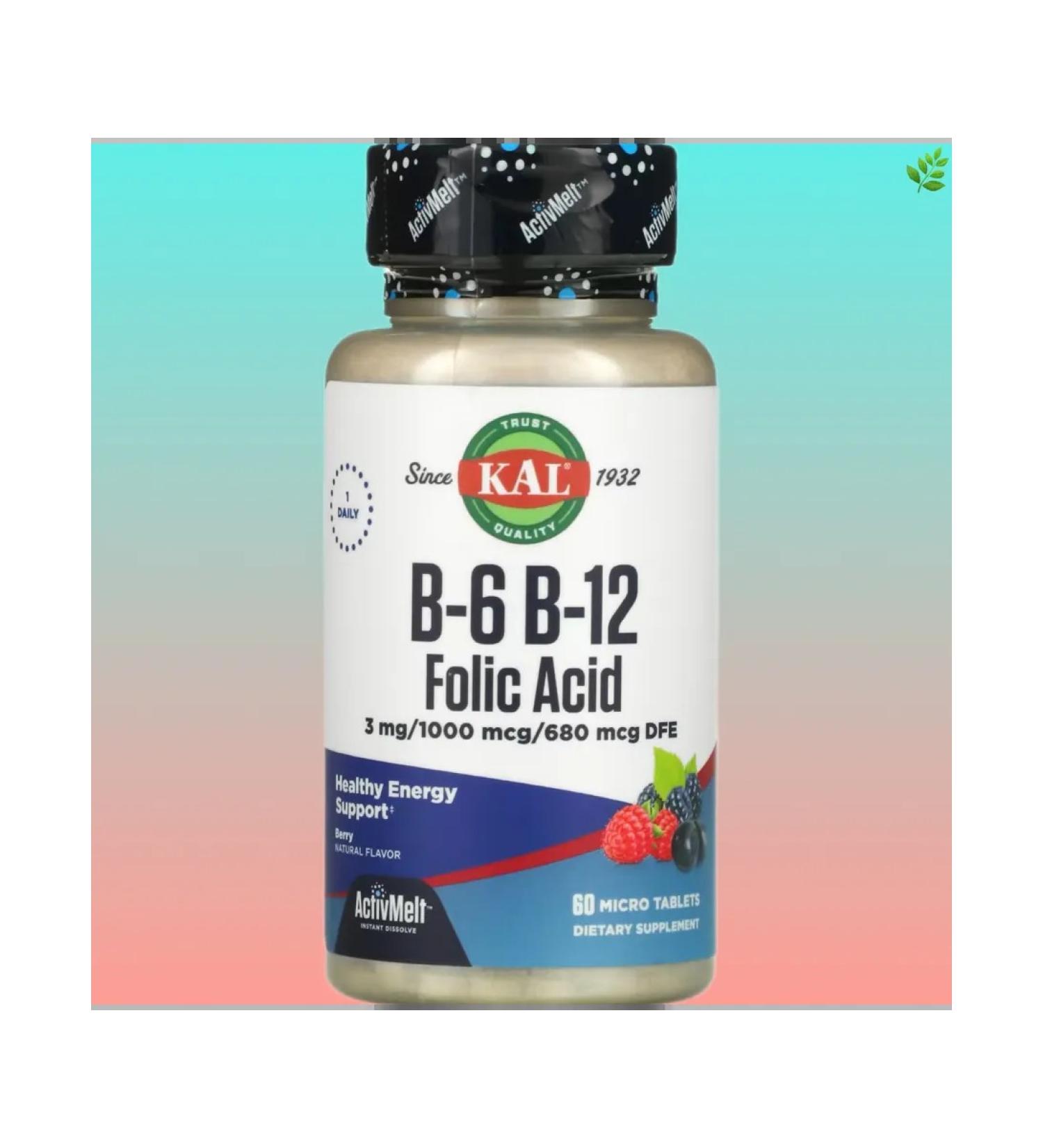 KAL B6 B12 folic acid 60 tablets
