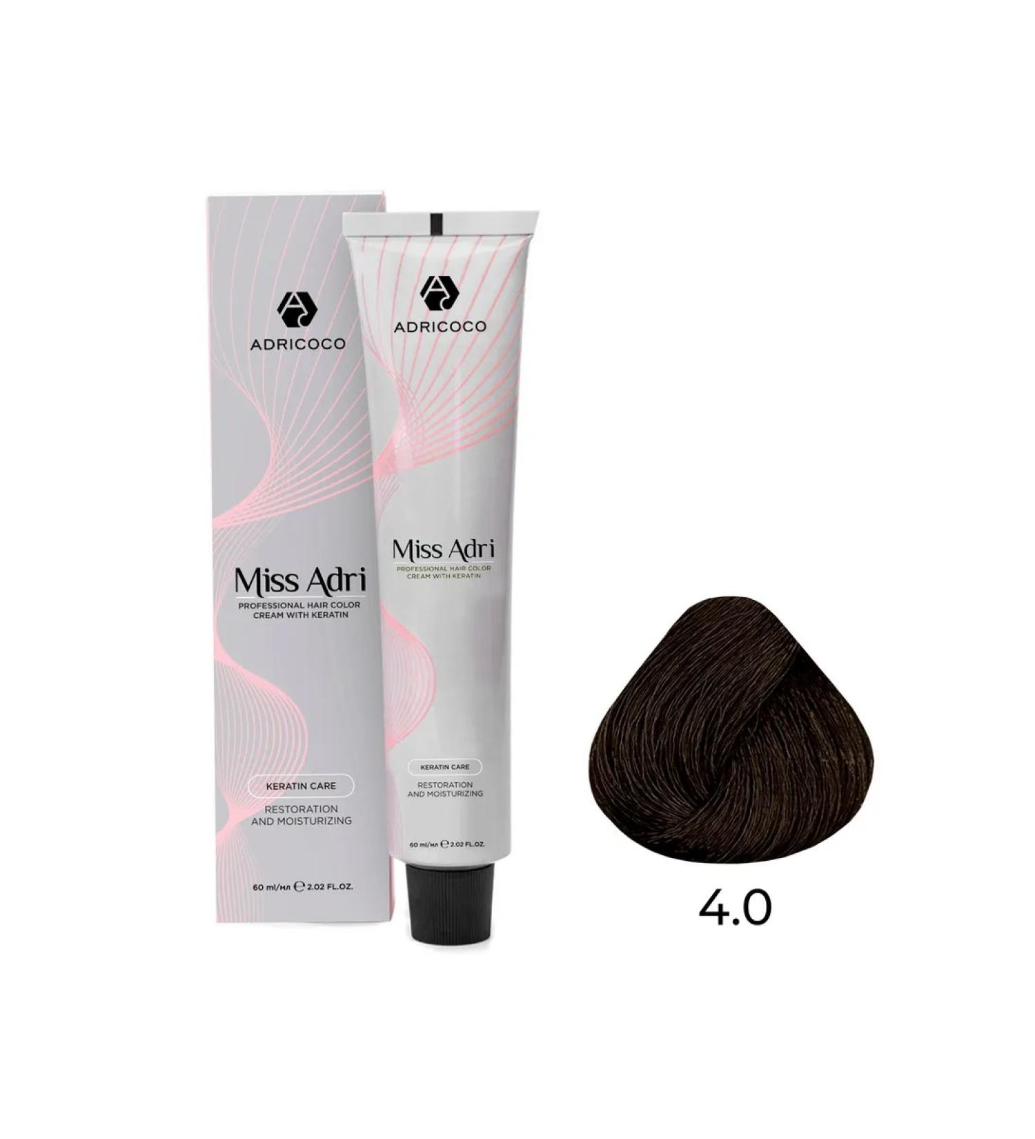 ADRICOCO Cream-color for hair professional (4.0 brown) - Buy Online on GoSupps.com