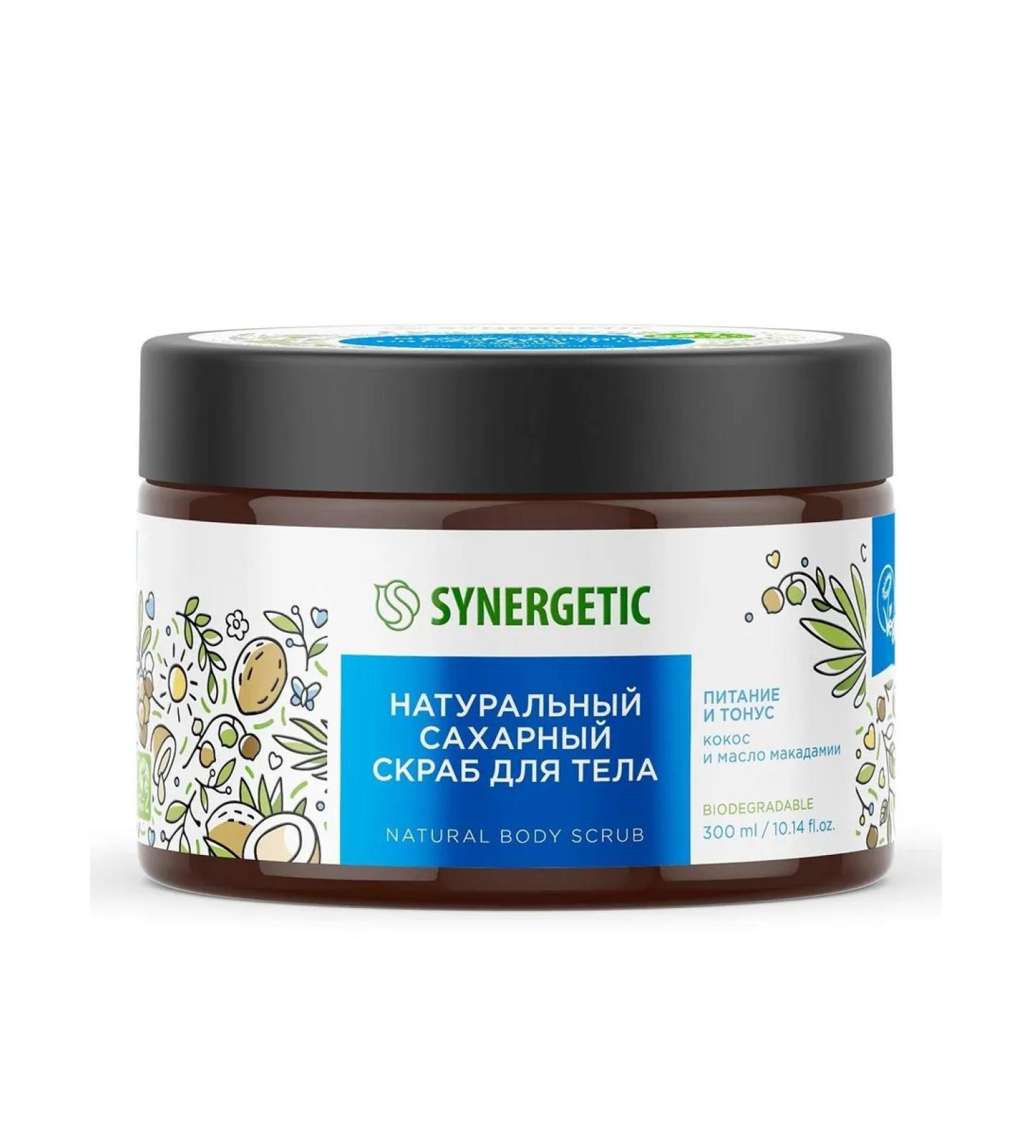 SYNERGETIC Natural body scrub nutrition and tone 300ml - Buy Online on GoSupps.com