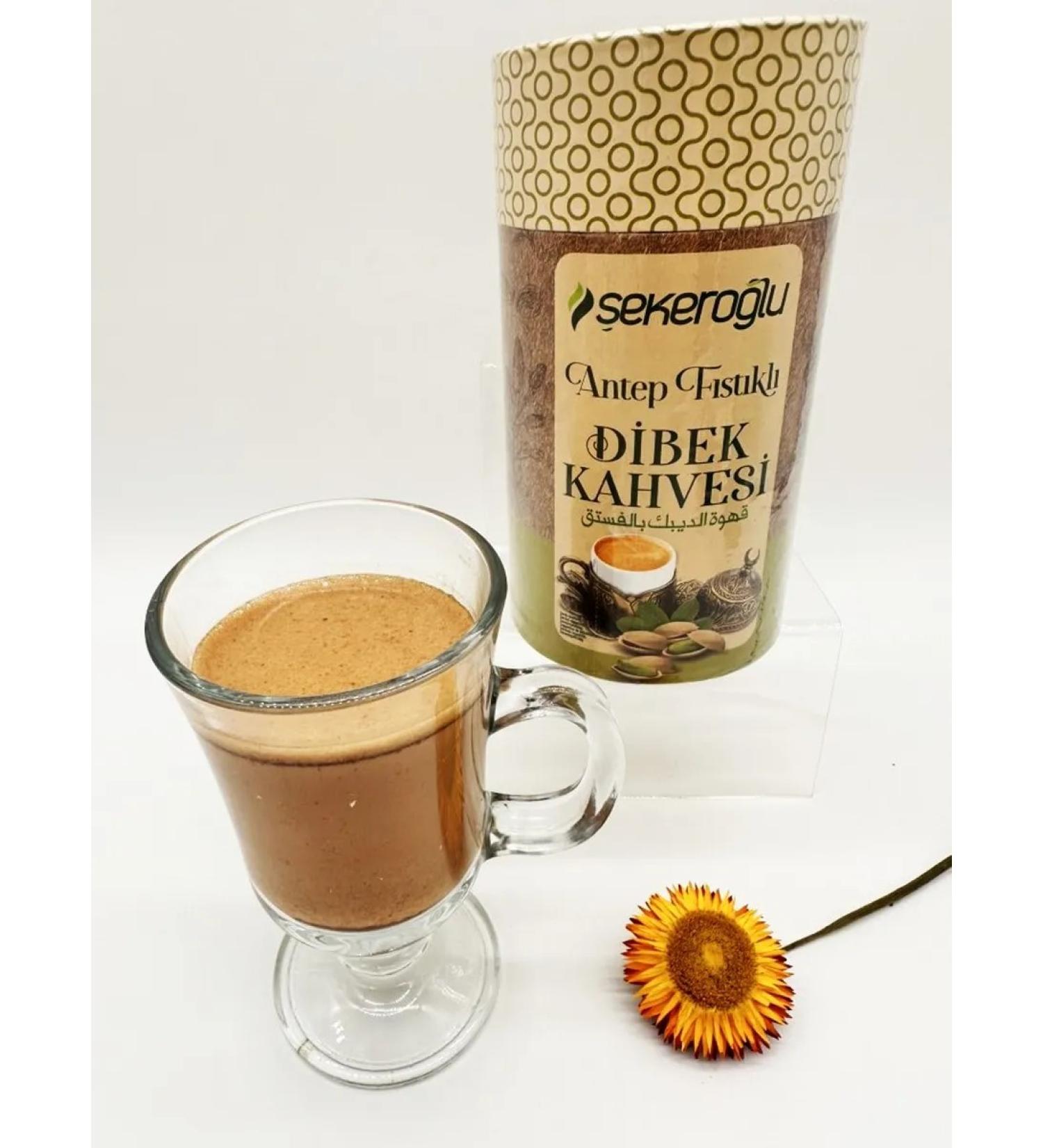 TURKISH EFENDI Coffee drink dibek with cream pistachios and ground coffee