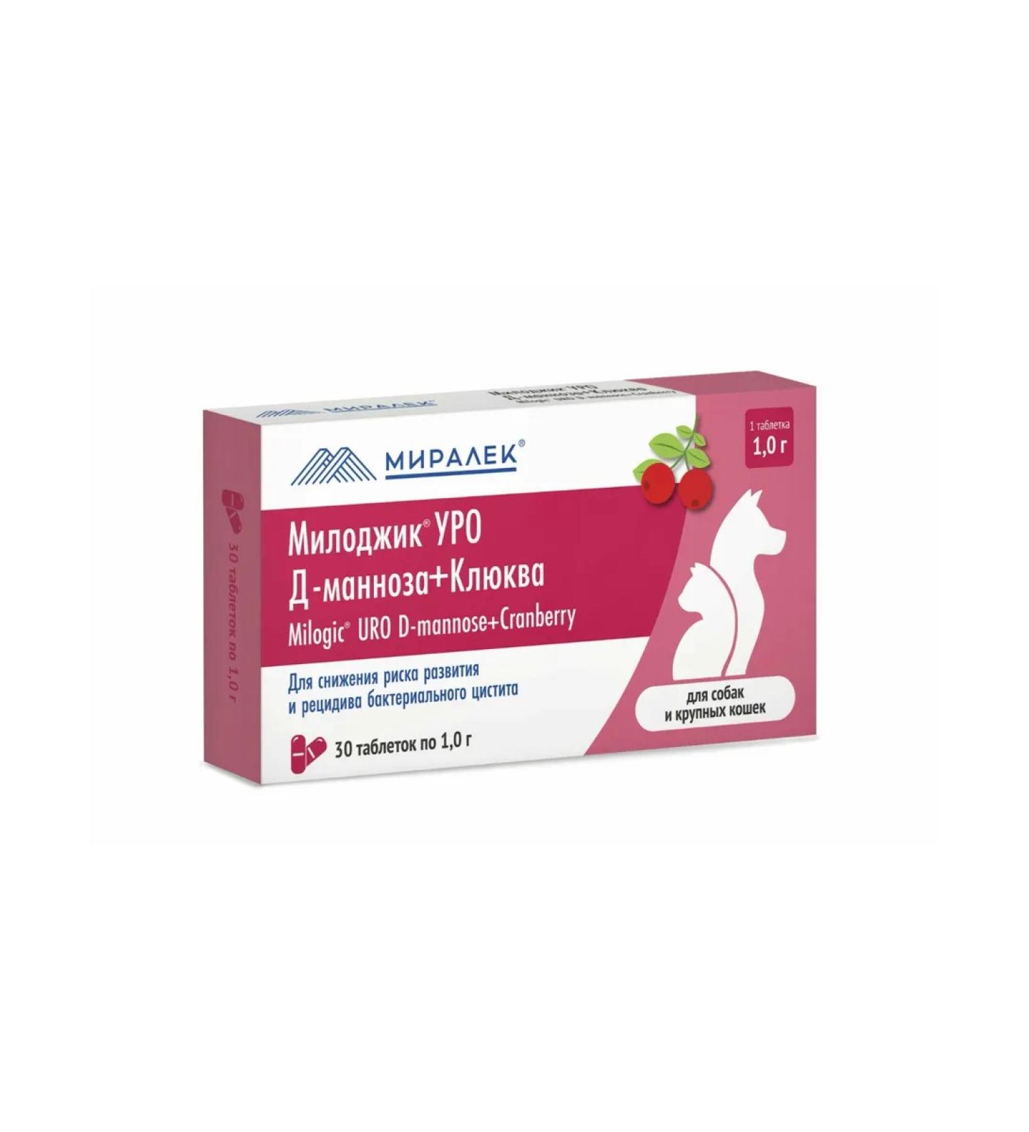 Good Dog&Cat MILODZHIK URO D-mannose + cranberry for dogs and large cats 30 tablets of 1.0 g