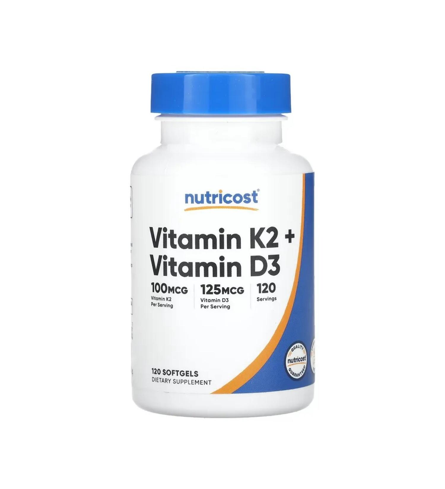 Nutricost Vitamin K2+D3 120 soft tablets