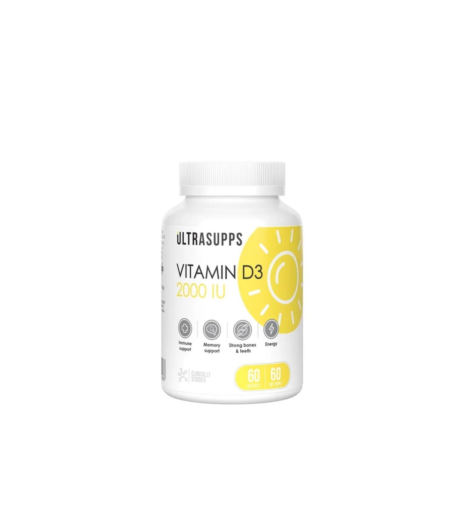 Ultrasapps Vitamin D3 2000MA 60 capsules 1 bank - Buy Online on GoSupps.com