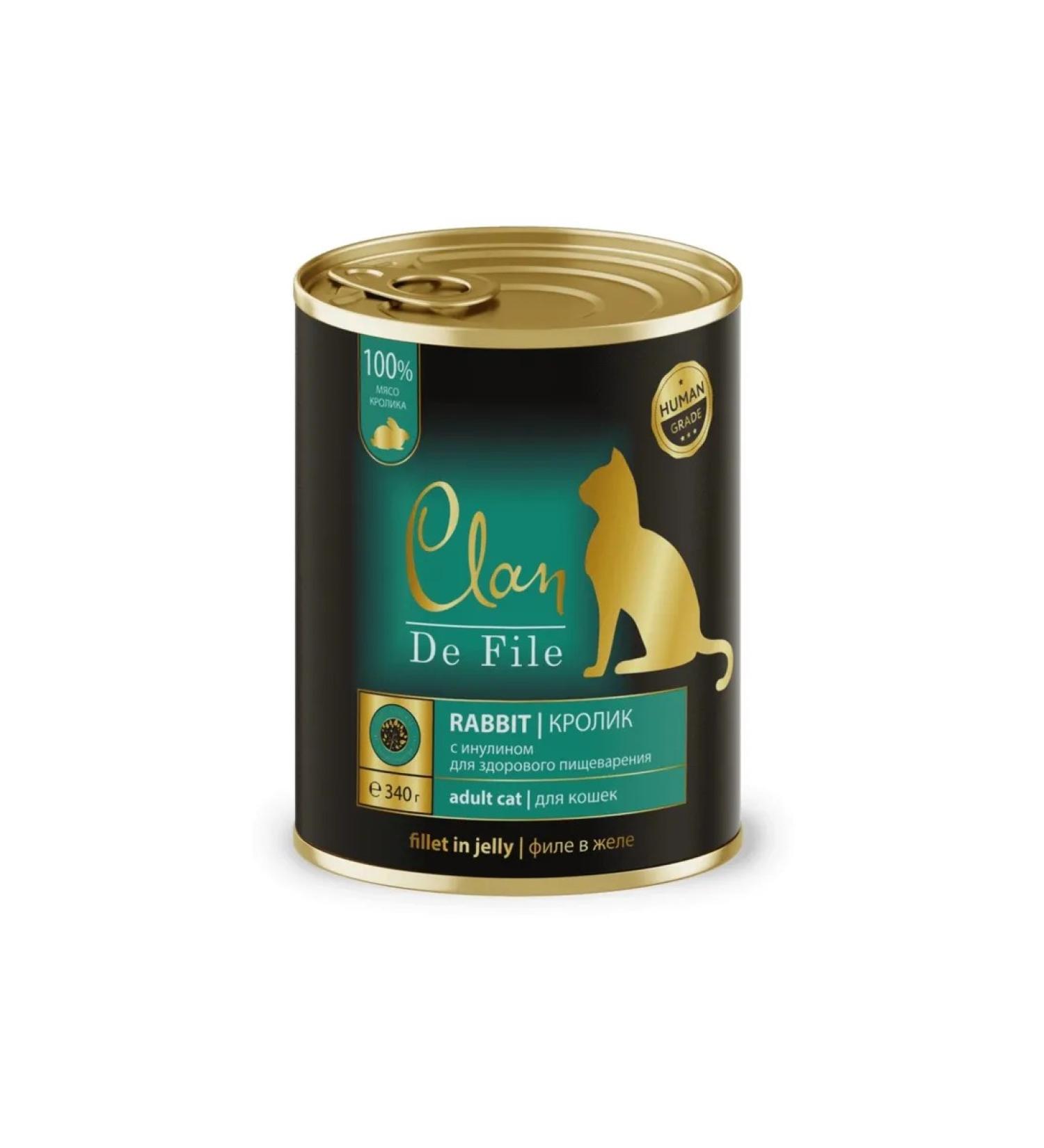 CLAN DE FILE Canned food for cats with a rabbit 340 g