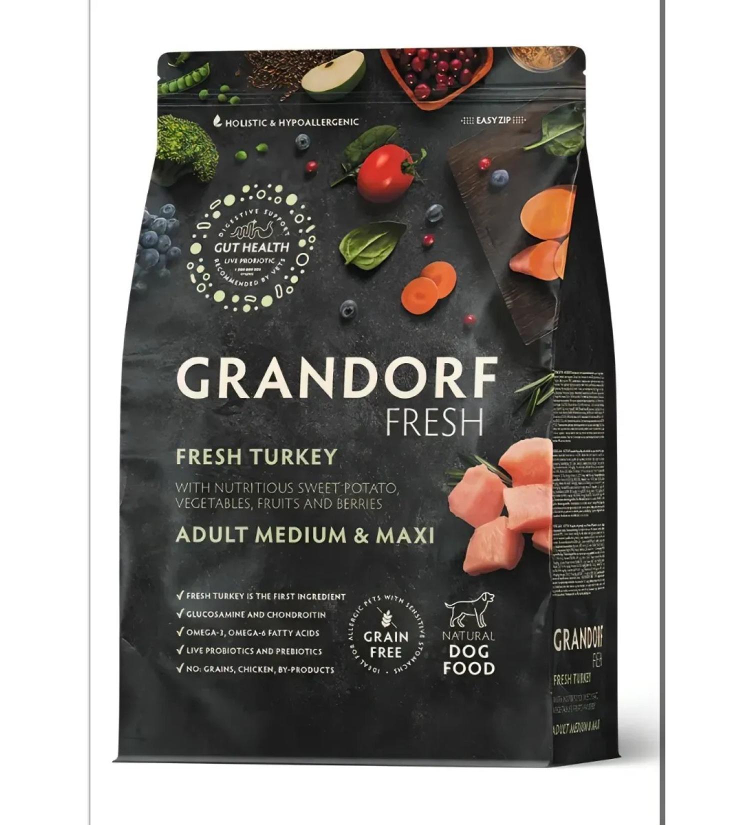 Grandorf fresh For dogs of medium and large rocks fresh turkey 3kg - Buy Online on GoSupps.com