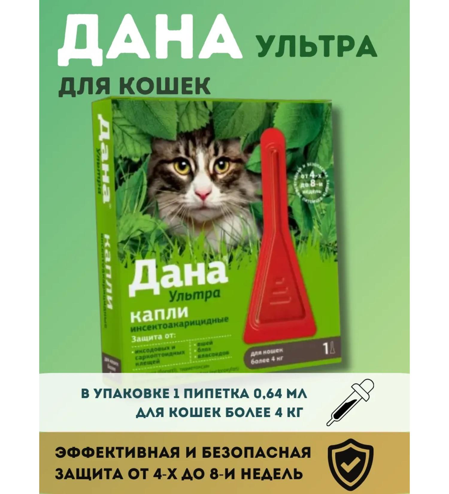 Apicenna Given an ultra for cats of more than 4 kg drops on a withers 0.64 ml