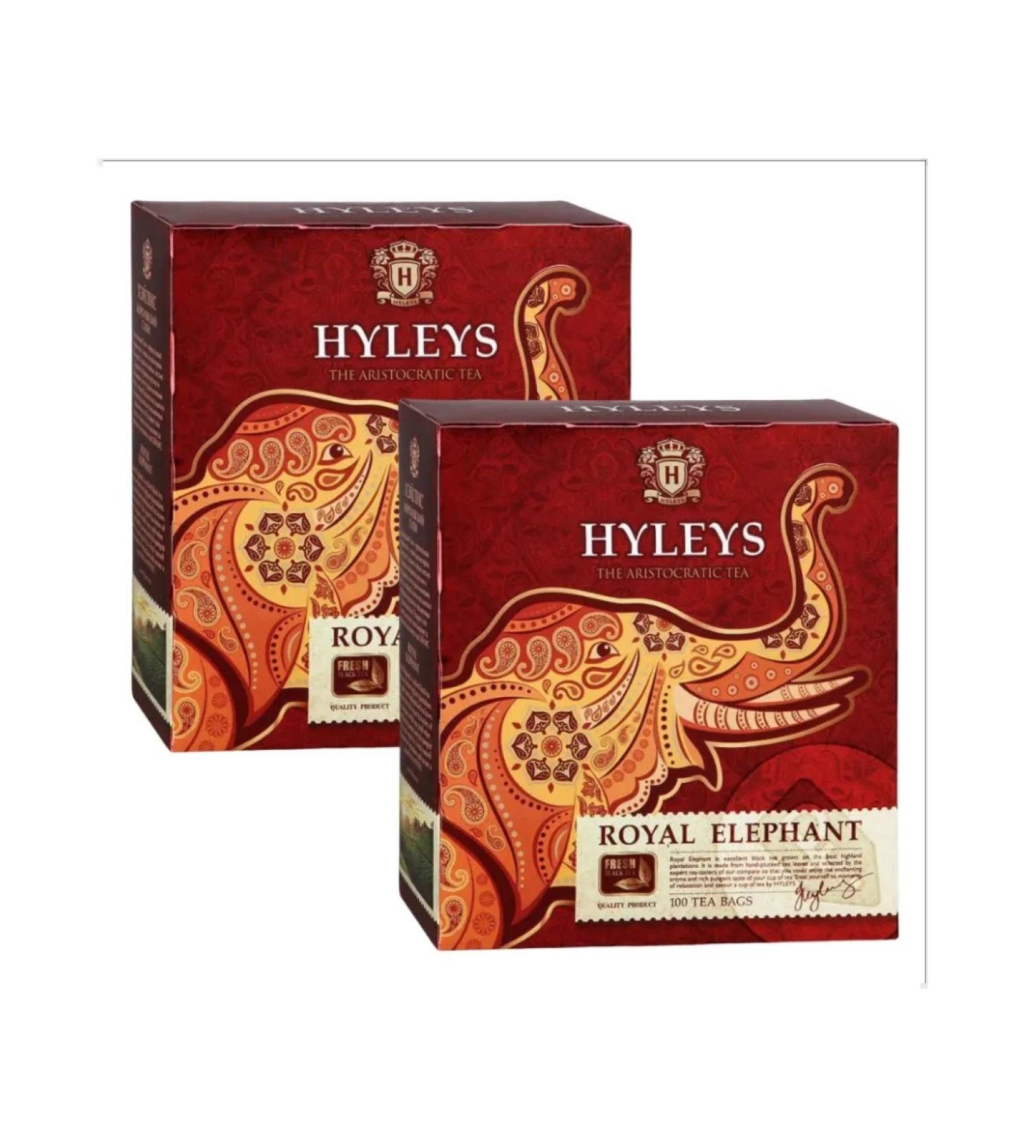 HYLEYS Black tea in bags 100 pcs Royal elephant Royal 2 pcs