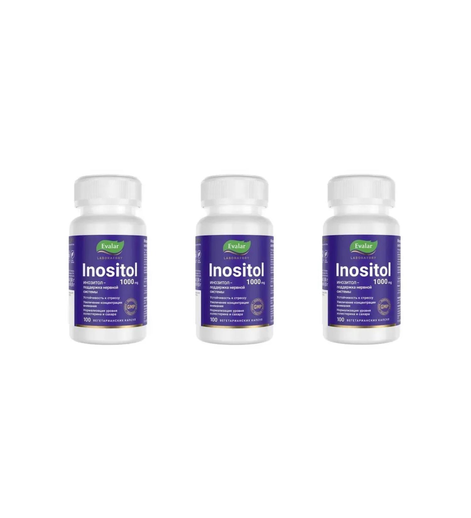Evalar Inositol 500 mg 100 capsules (0.58g) x 3 l