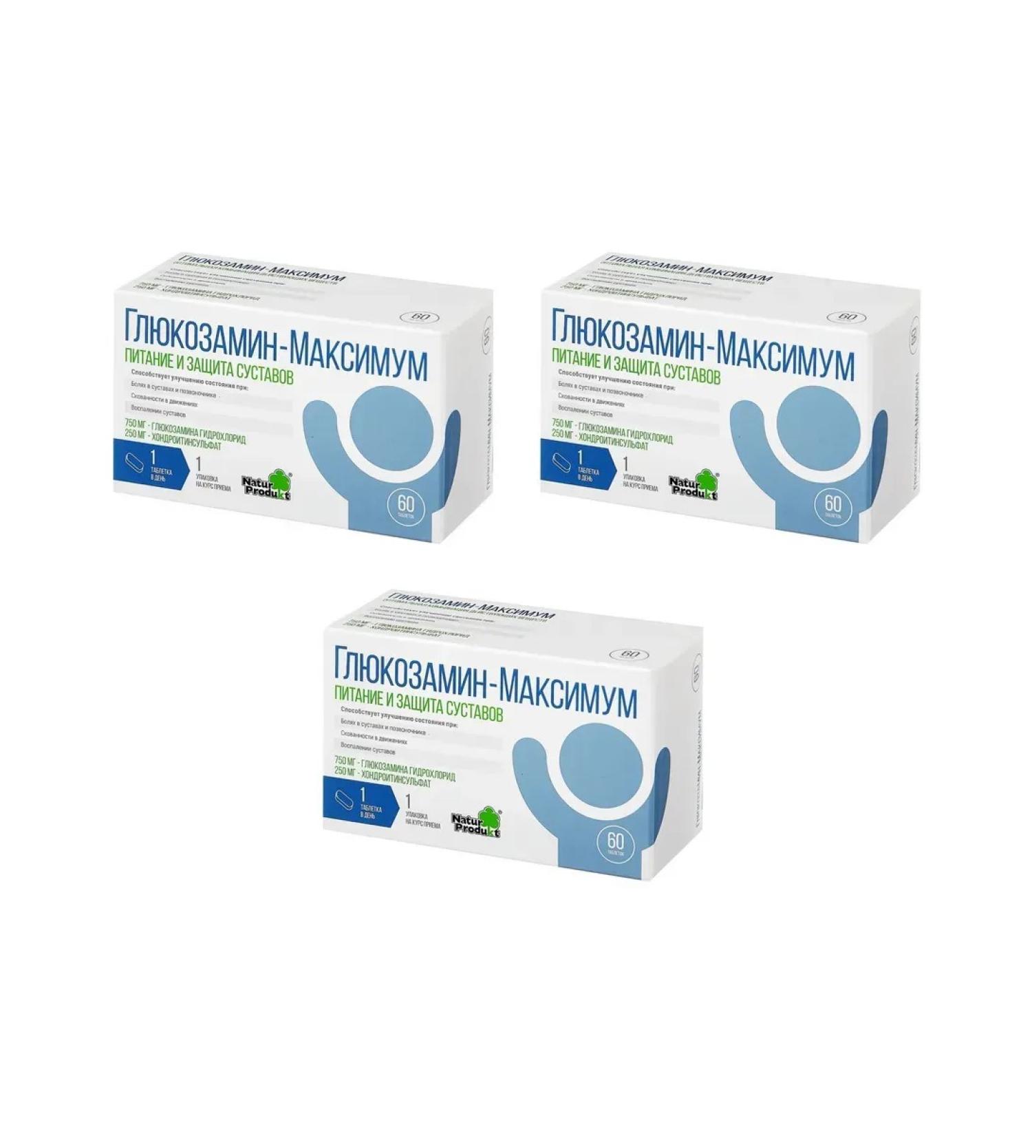 Natur Produkt Glucosamine maximum 60 tabs of 1400 mg x 3 l