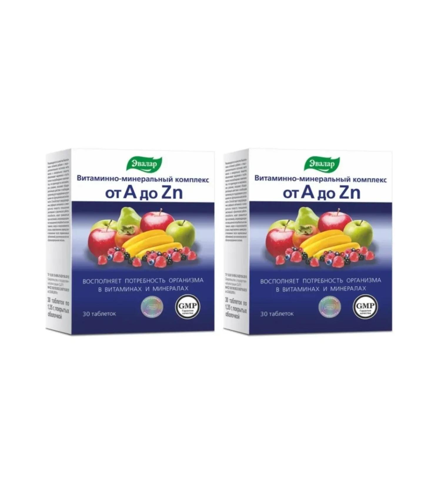 Evalar Vitamin-mineral computer from A to ZN 30 tab (1.35g) x 2 units