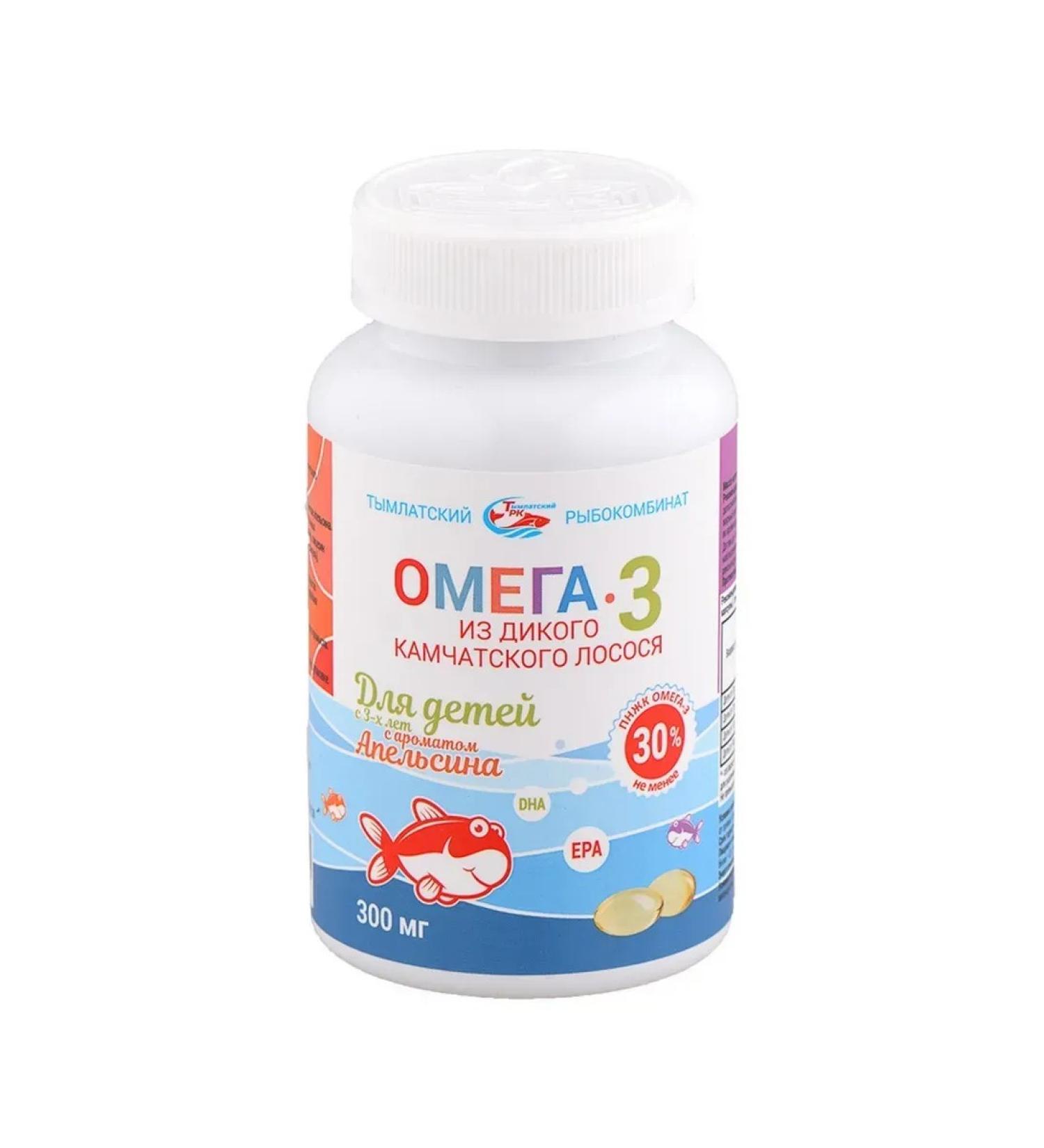 Tymlatsky fish processing plant Omega 3 from wild Kamchatka salmon (orange) 250 capsules