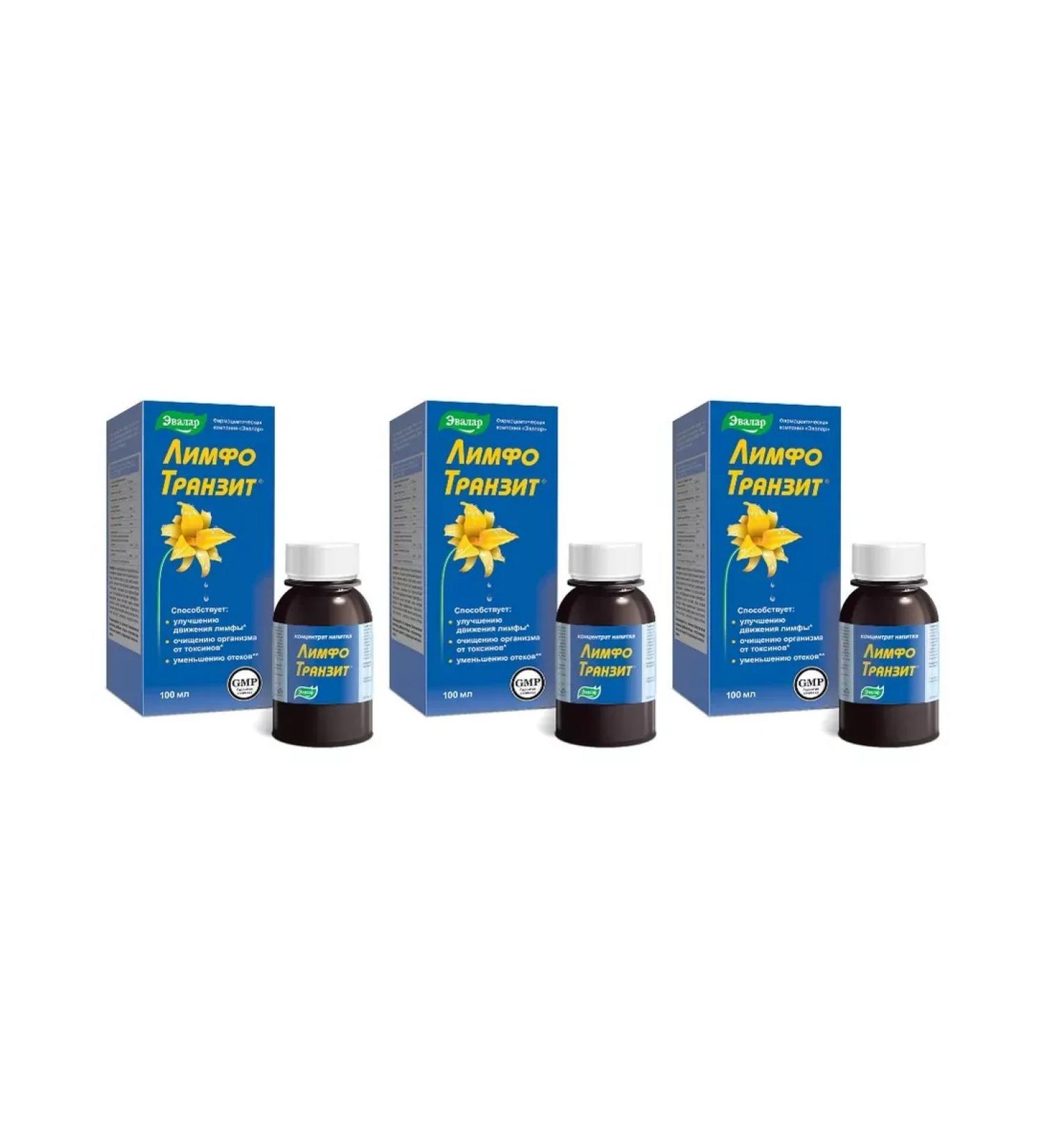 Evalar Lymphotransit drink concentrate 100 ml x 3 core