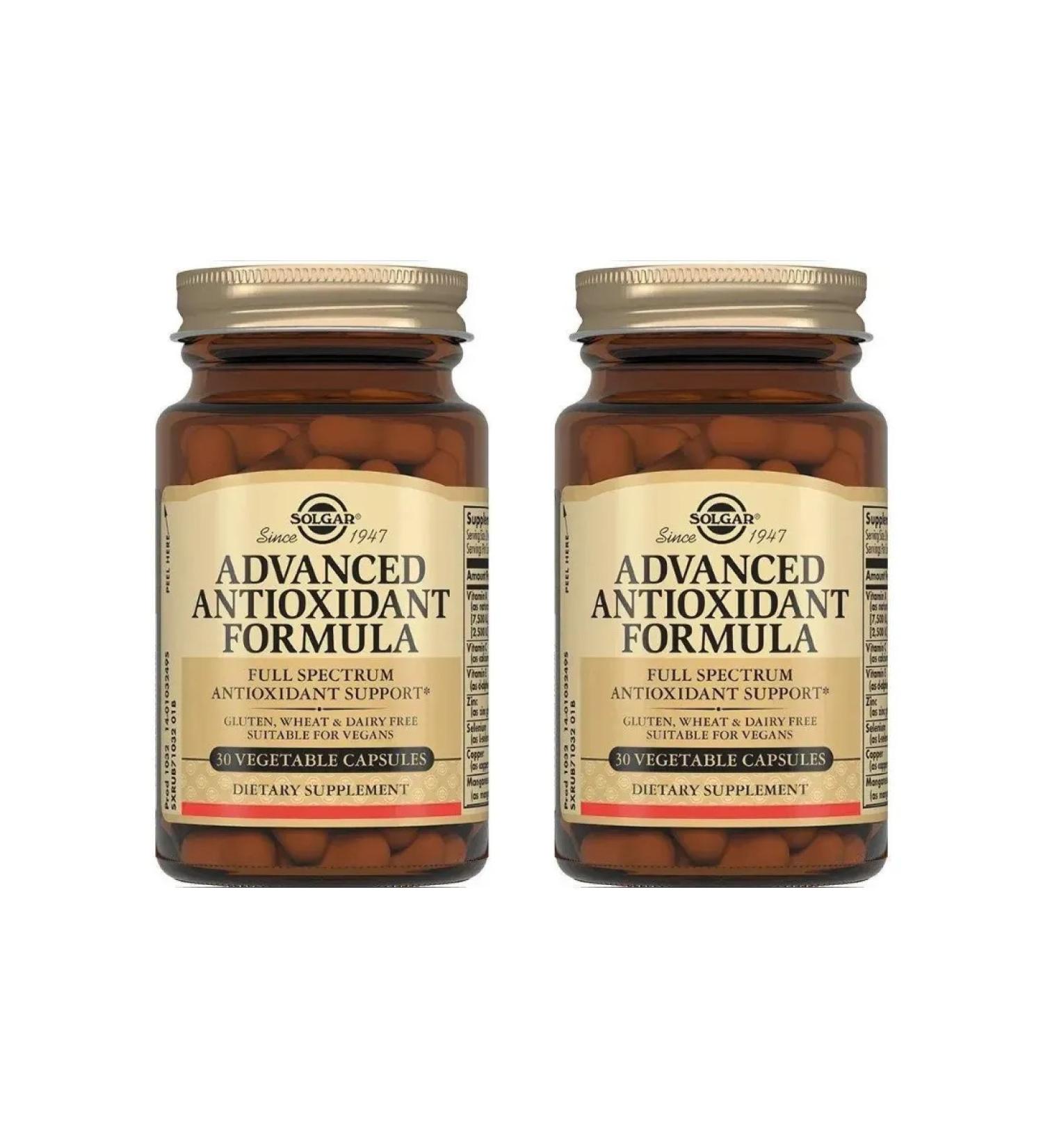 SOLGAR Advanced Antioxidant Formula 30 capsules (868 mg) x 2 UP - Buy Online on GoSupps.com