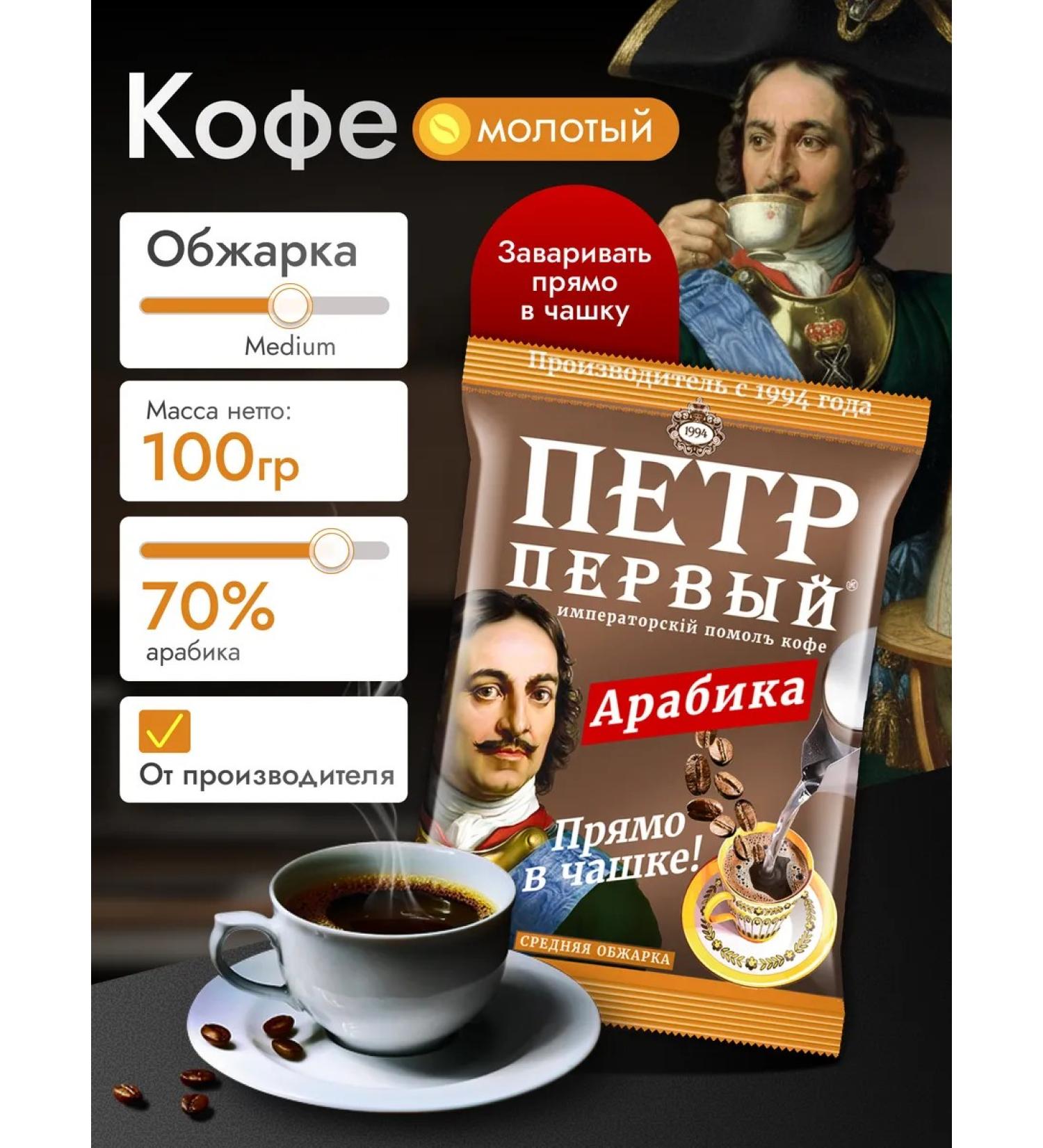 AUTOCRATOR PETER THE GREAT Ground coffee right in a cup 100 g