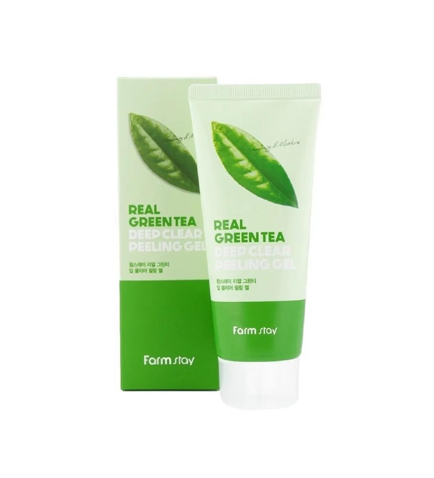 FarmStay12 Real Green Tea Clear Peeling Gel 100ml Pilling Skatka - Buy Online on GoSupps.com