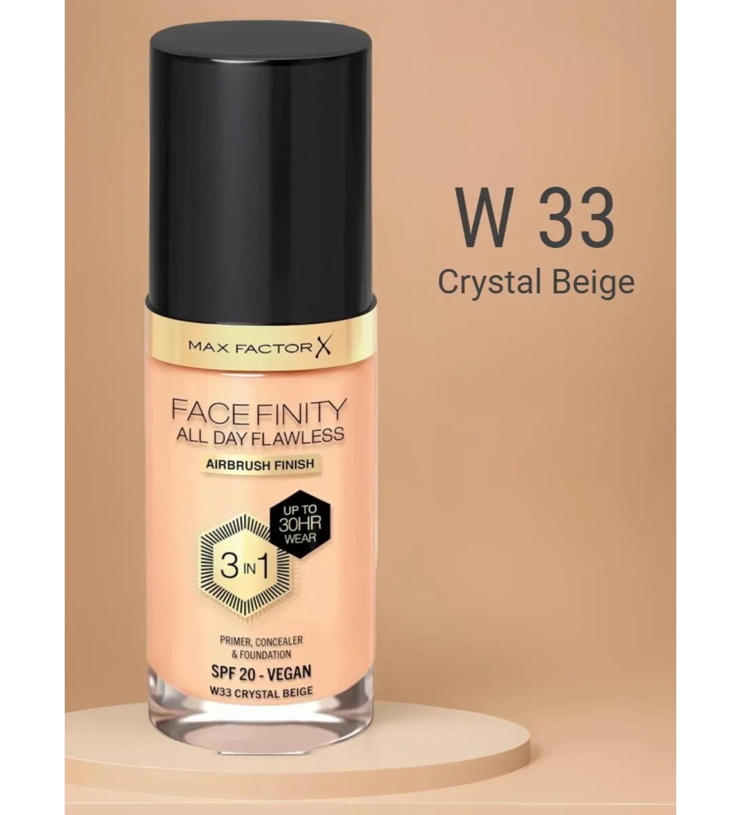 MAX FACTOR FaceFinity 3 tonal base in 1 tone W33 Crystal Beige - Buy Online on GoSupps.com