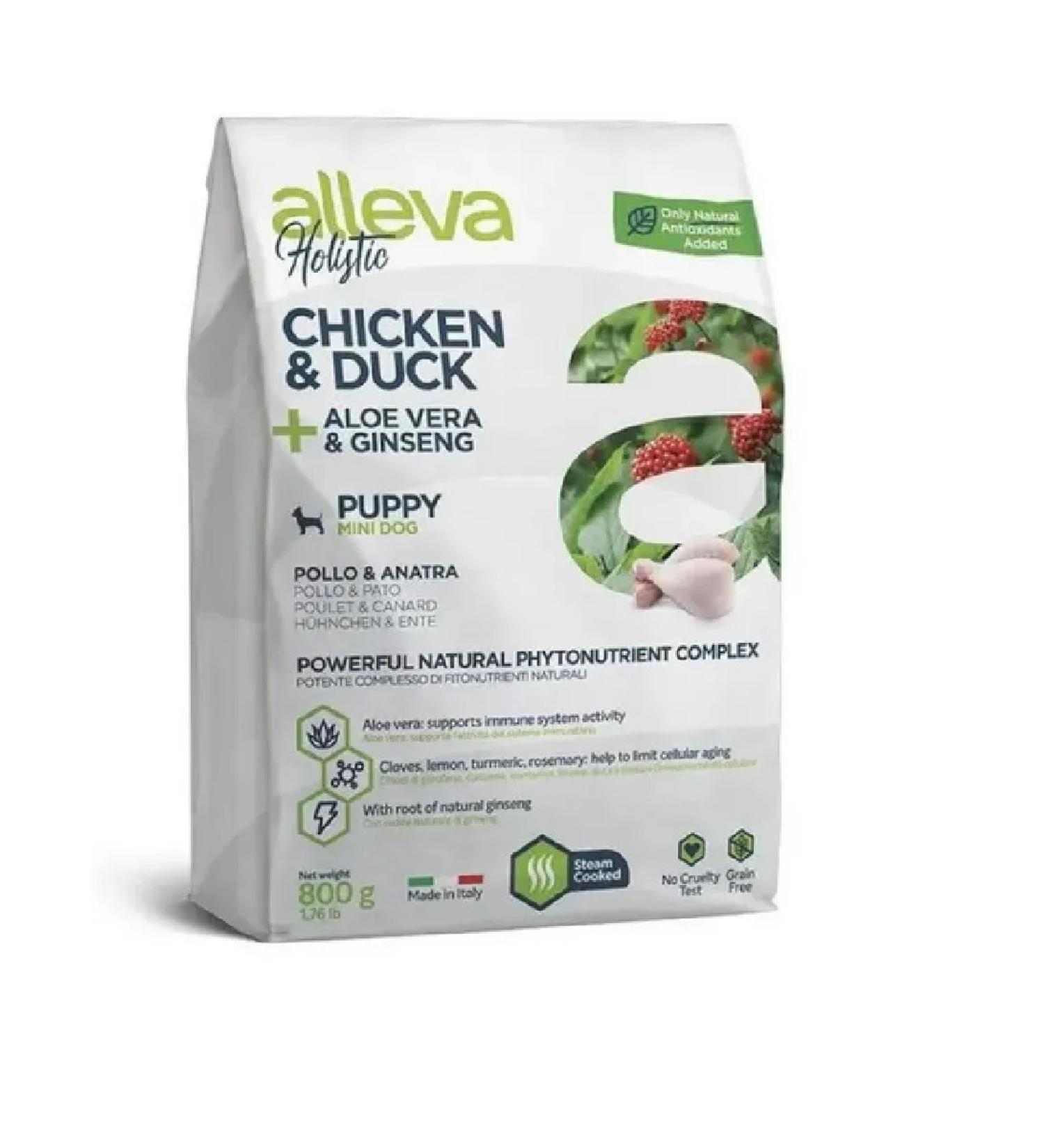 Alleva Holistic feed for puppies of small breeds chicken and duck 0.8 kg - Buy Online on GoSupps.com