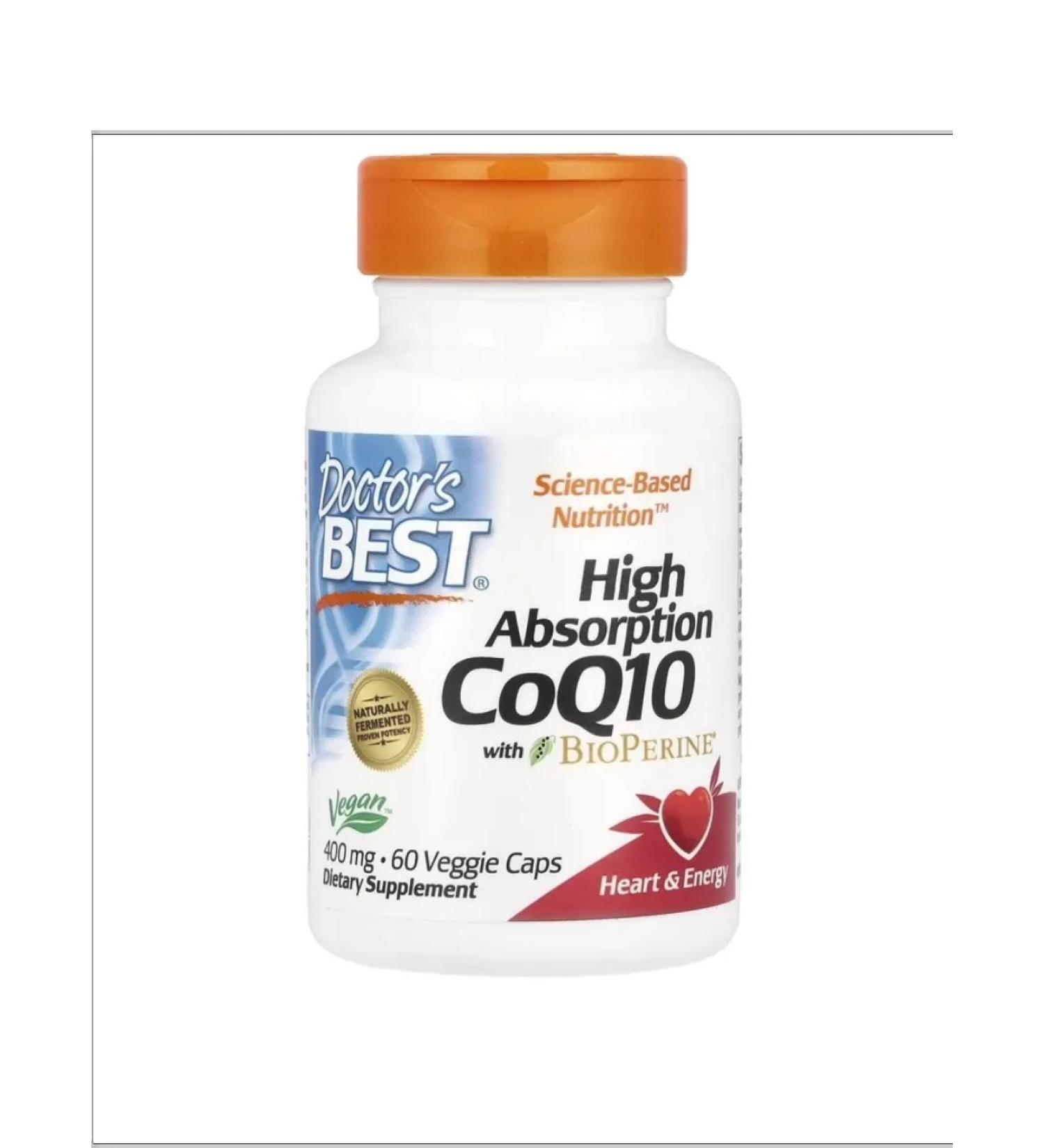 Doctor's Best Coenzyme Q10 (CoQ10 with Bioperine) 4OO MG 60 gel capsules
