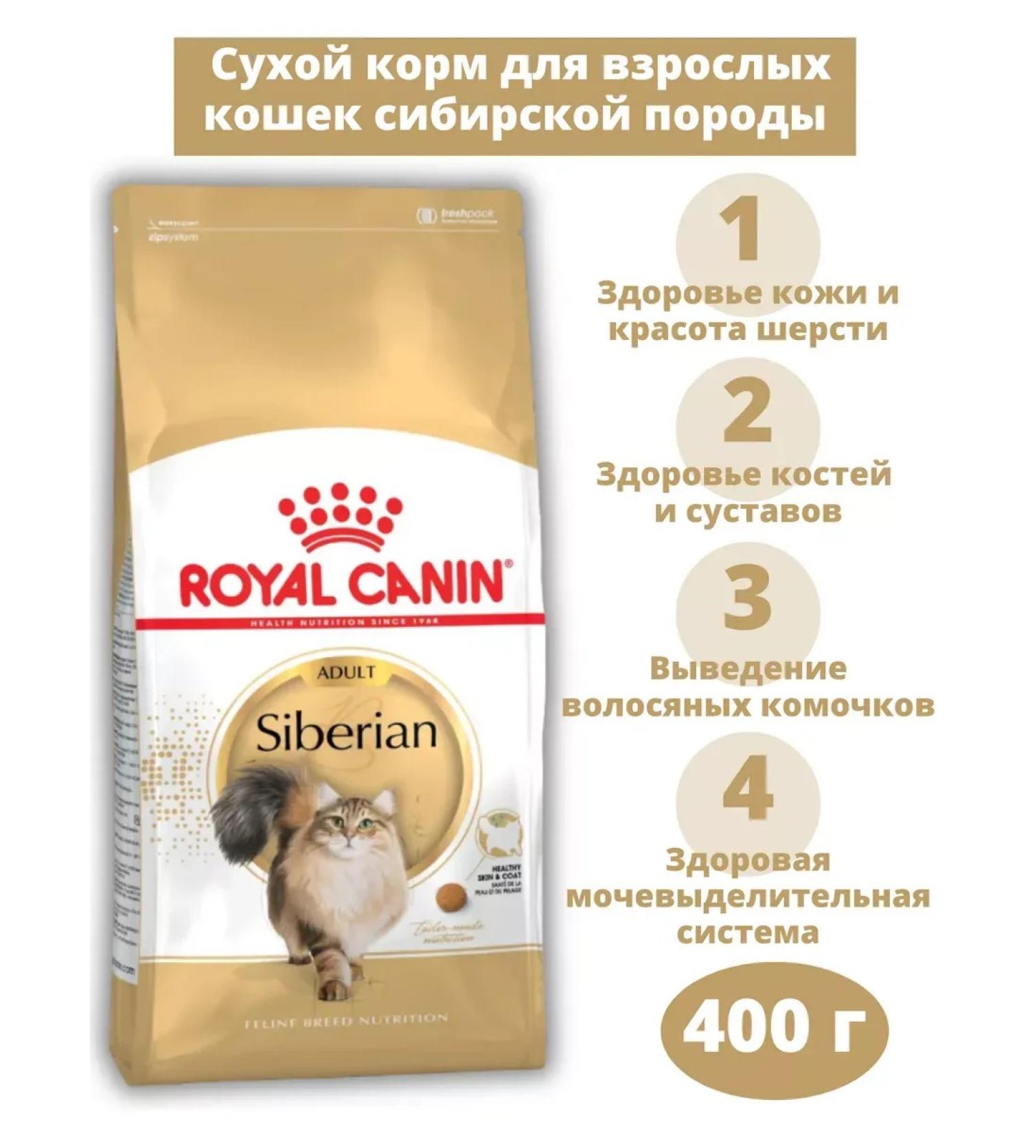 ROYAL CANIN Siberian Adult for adult Siberian cats 400 g - Buy Online on GoSupps.com