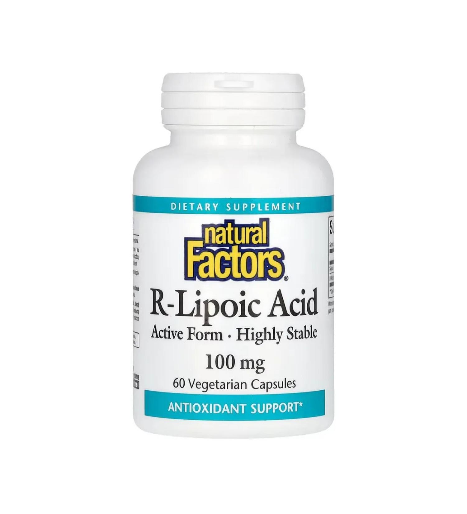 Natural Factors R-lipoic acid 100 mg 60 vegetarian capsules