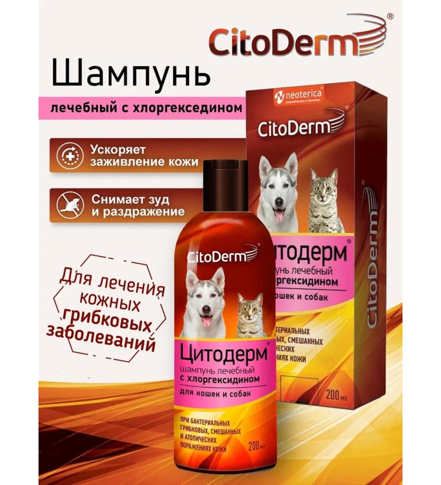 Neoterica Citoderm chlorhexidine shampoo for cats and dogs 200 ml - Buy Online on GoSupps.com