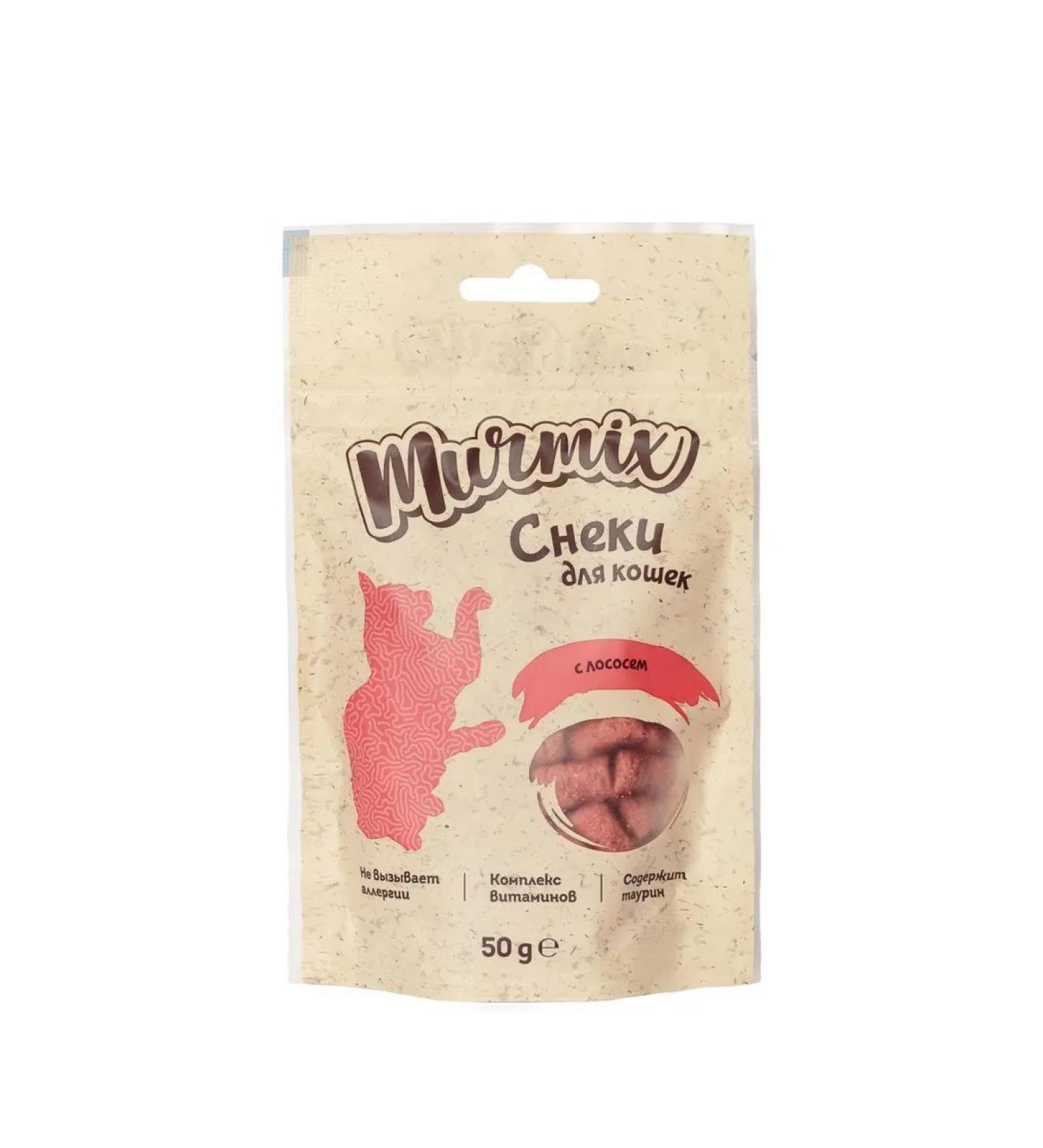 Murmix A treat with salmon for cats 50 g 10 pcs - Buy Online on GoSupps.com