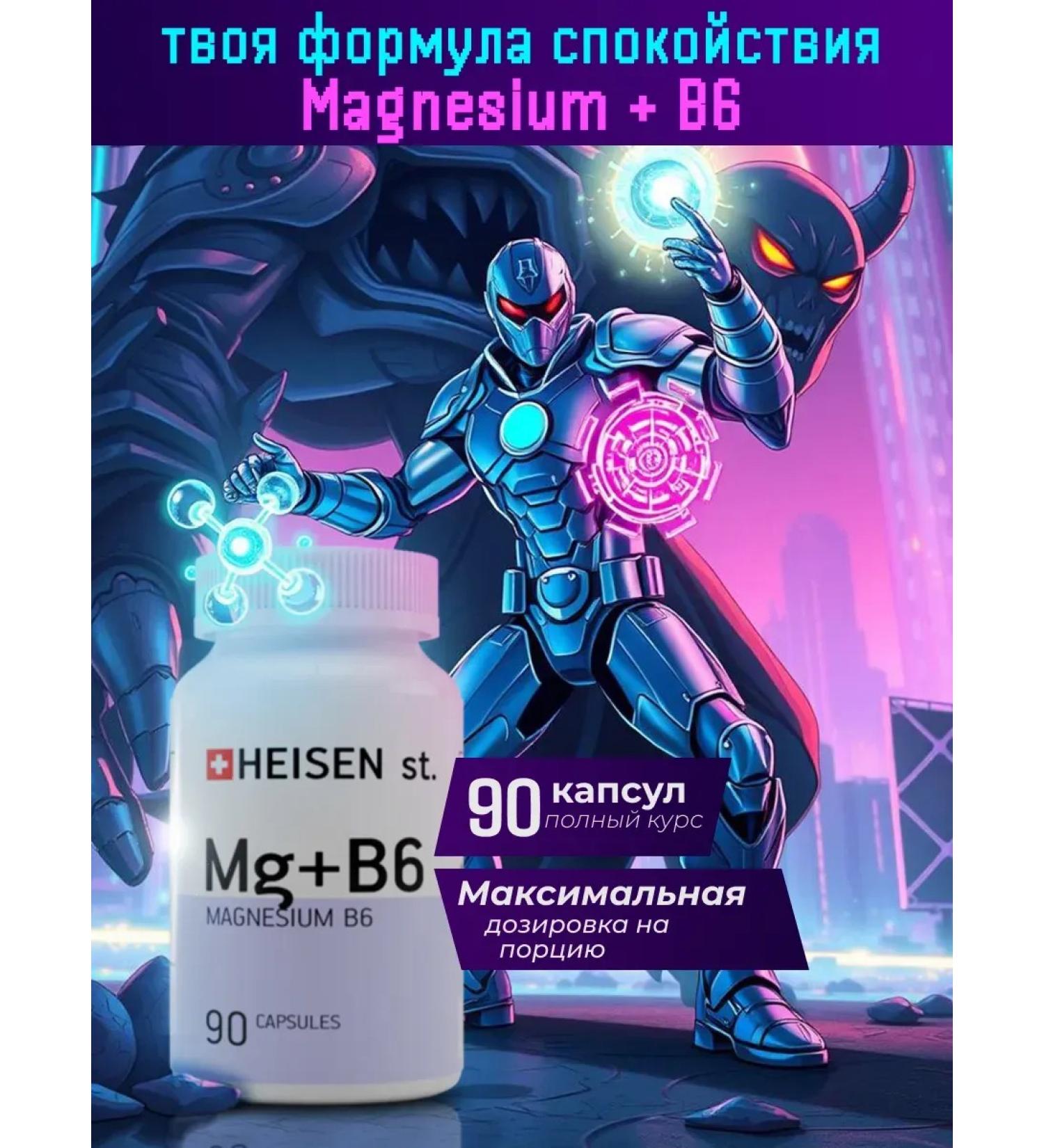 Heisen Standards Magnesium with vitamin B6 for beauty and health - Buy Online on GoSupps.com