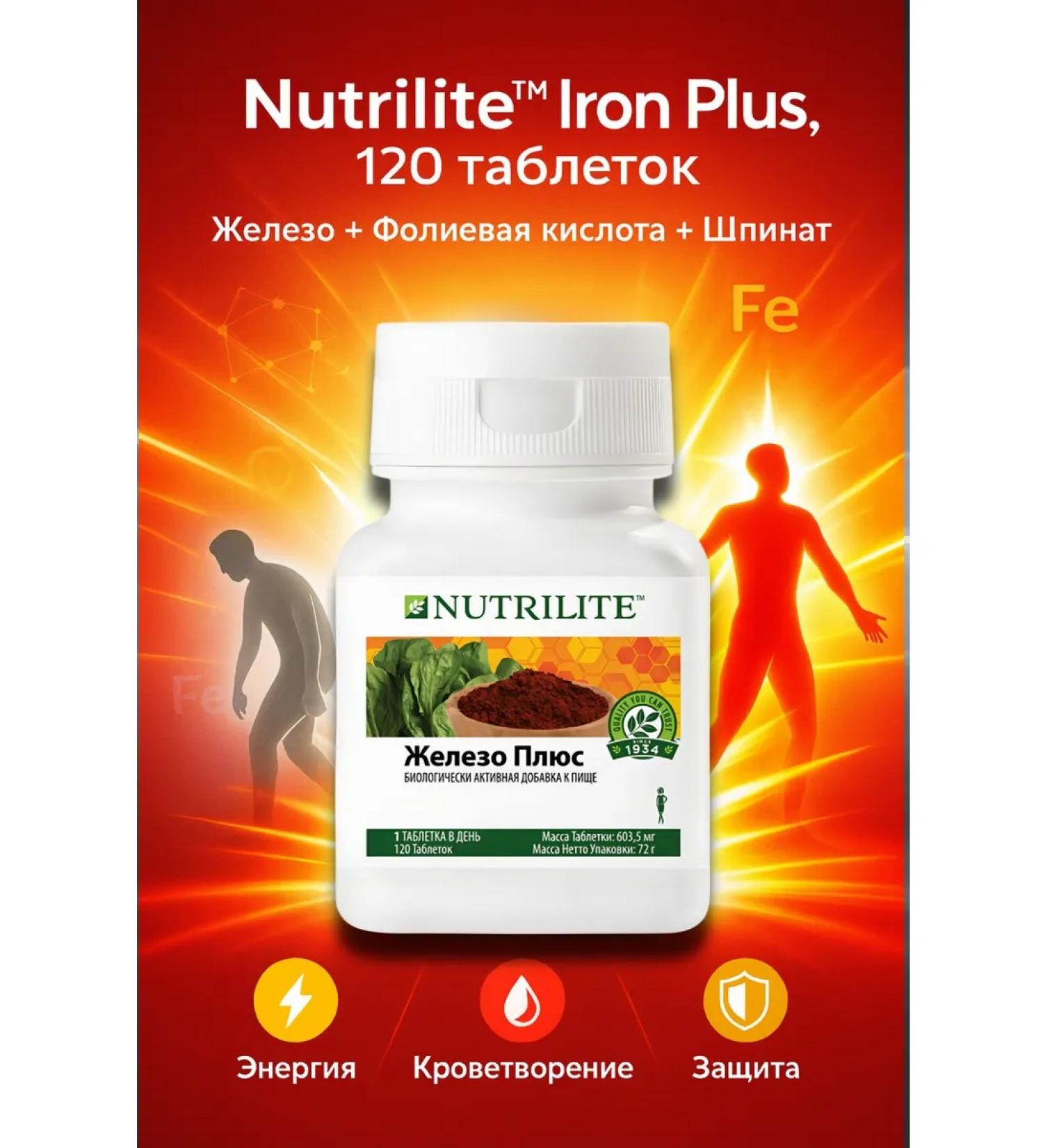 Amway Fumarat and iron gluconate with folic acid and vitamin C - Buy Online on GoSupps.com