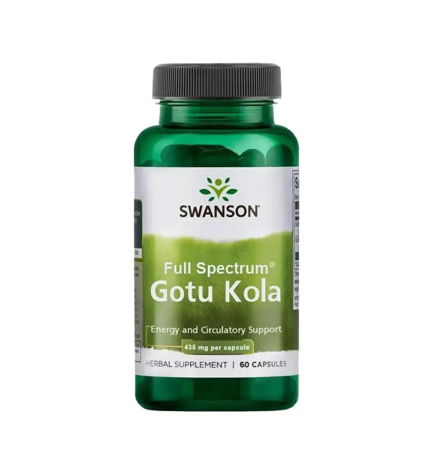 Swanson Gotha Cola 450 mg for brain and memory Gotu Kola 60 Kapsul