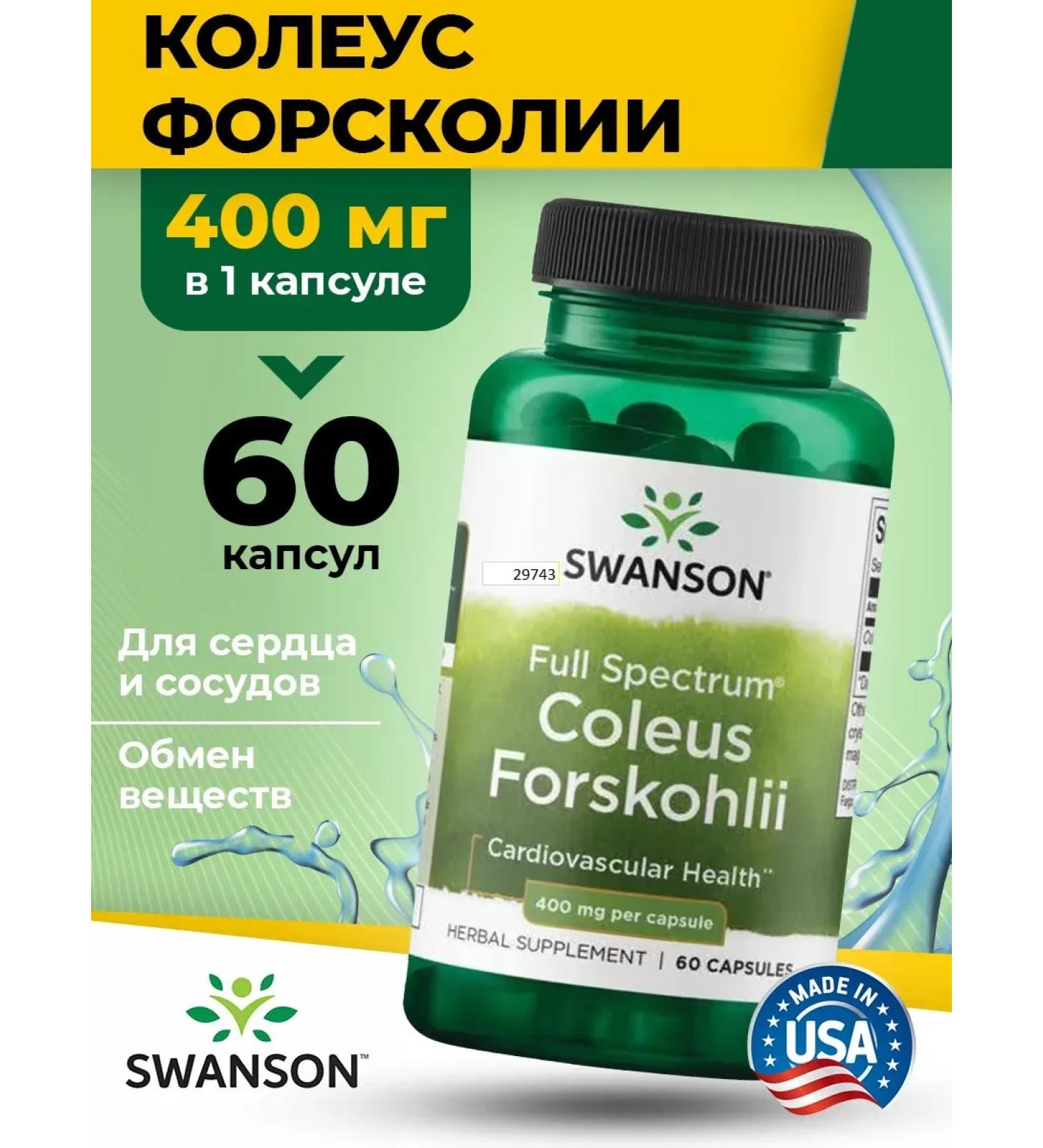 Swanson Forskoli Koles 400 mg forkolin for the heart 60 capsules - Buy Online on GoSupps.com