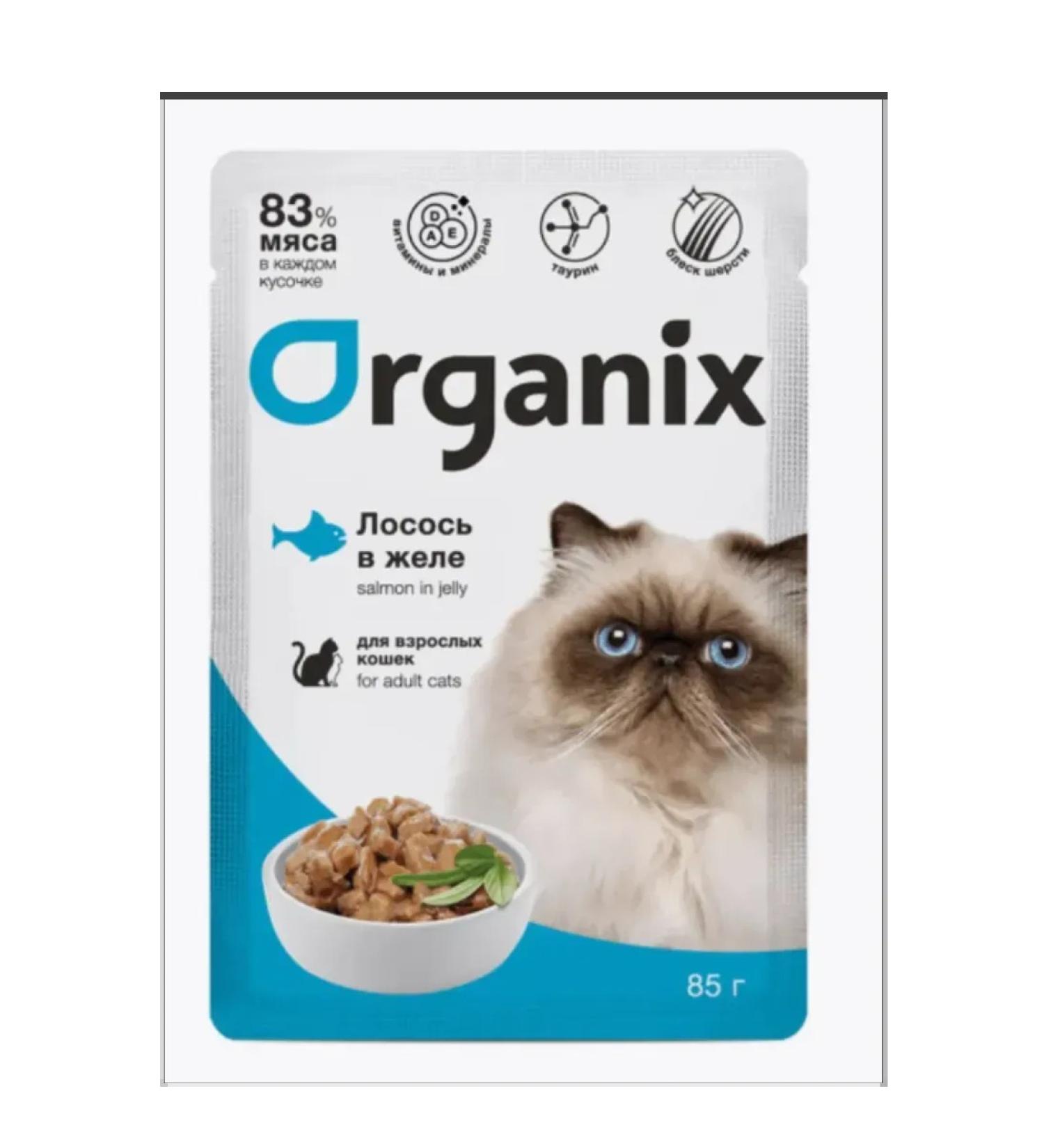 Organix Spider for cats with salmon in jelly - 85 g x 25 pcs