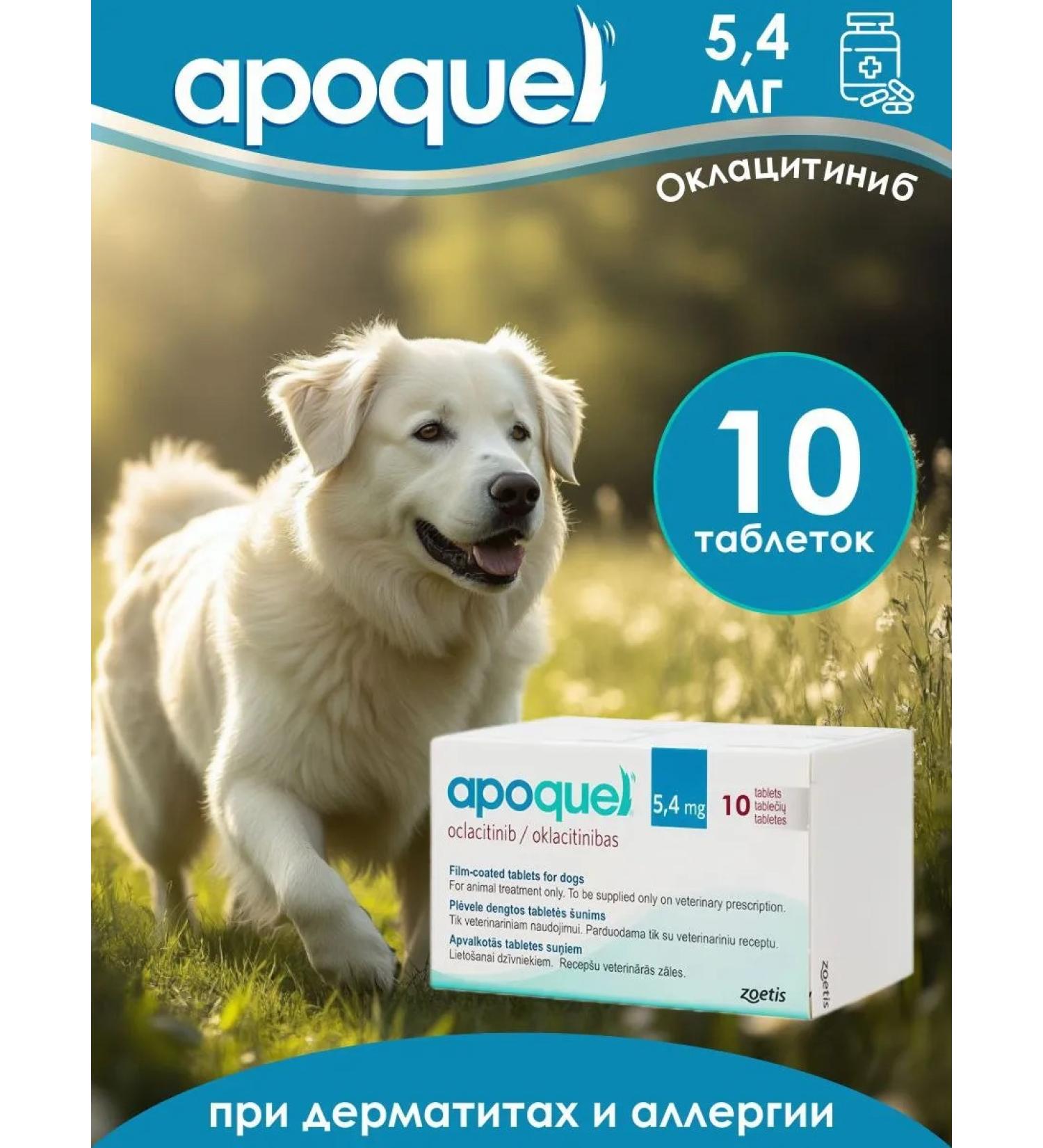 Zoetis Apokevel 5.4 mg for dogs 10 tablets - Buy Online on GoSupps.com