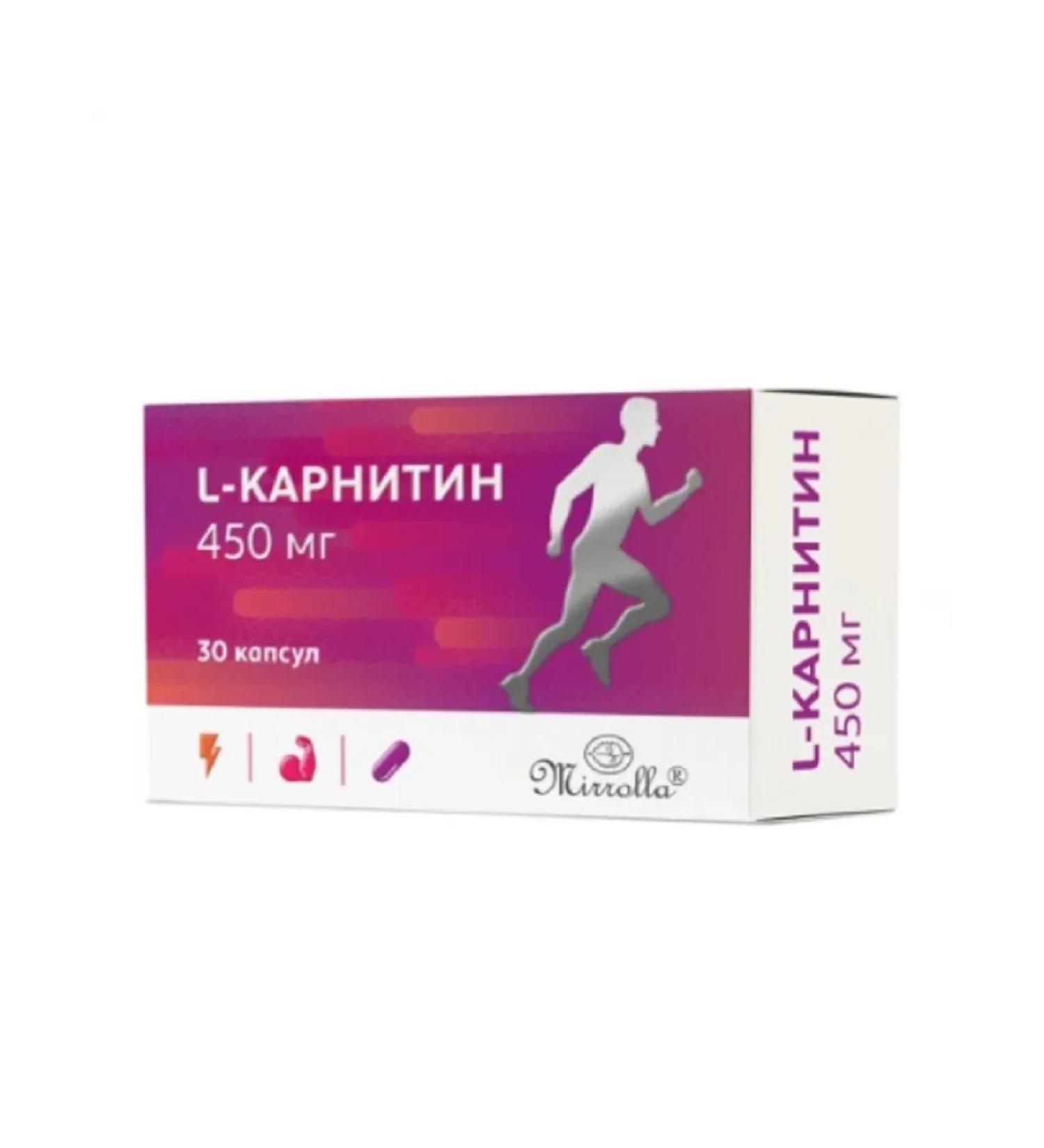 Mirolla L-carnitine 500 mg 30 capsules 1 packaging